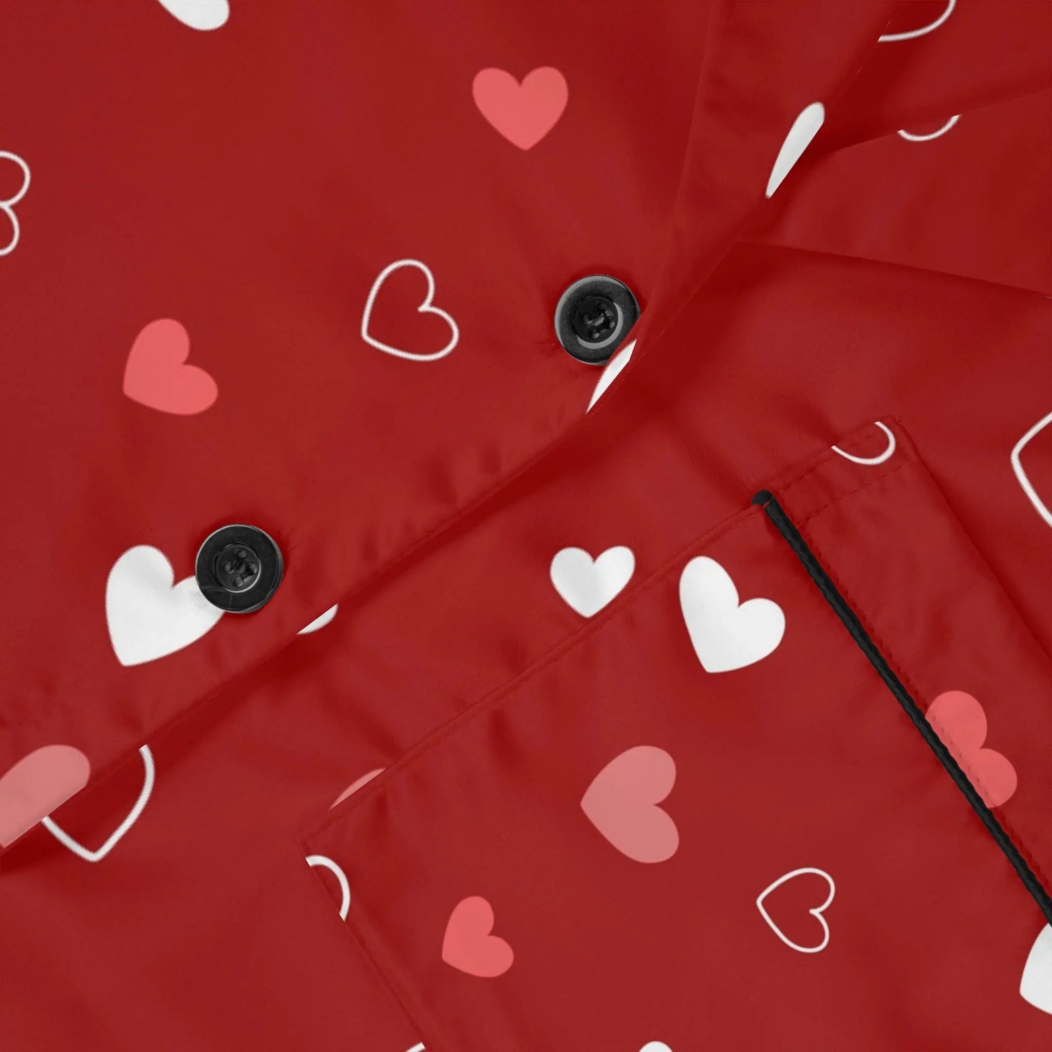 Moonlit Embrace: Luxe Satin Love Pajama Set - All Over Prints