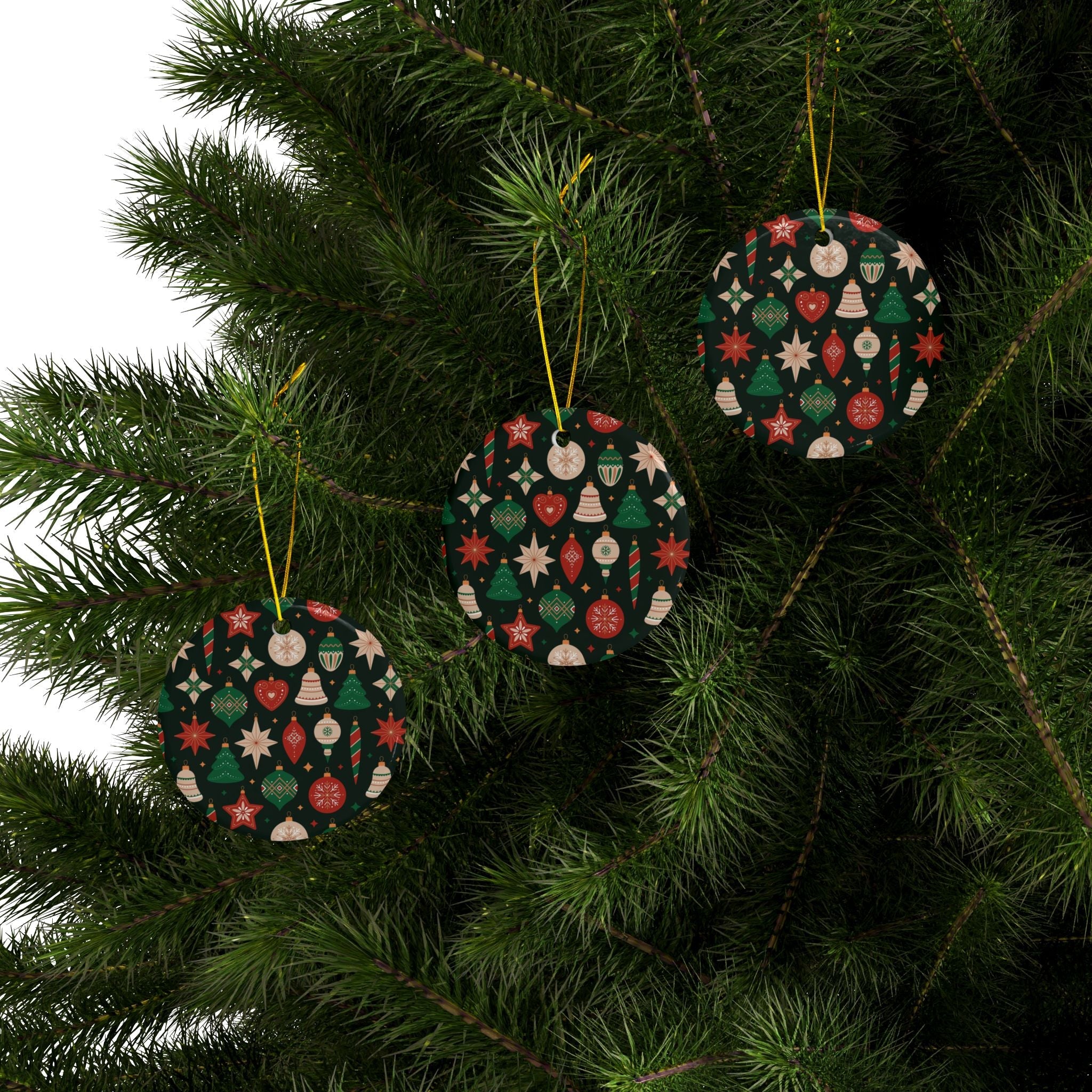 Ceramic Ornaments, 2 - Side Print, (1pc, 3pcs, 5pcs, 10pcs) - Love & Latte Co.