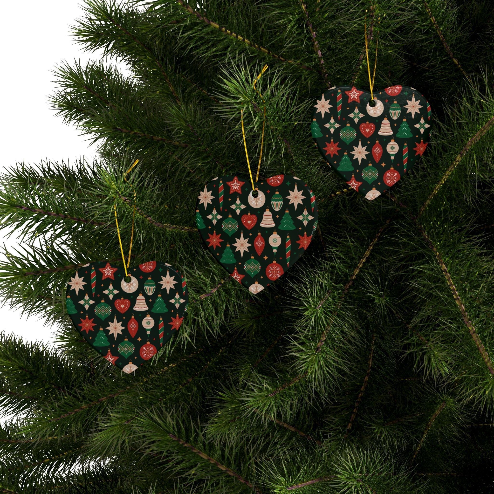 Ceramic Ornaments, 2 - Side Print, (1pc, 3pcs, 5pcs, 10pcs) - Love & Latte Co.