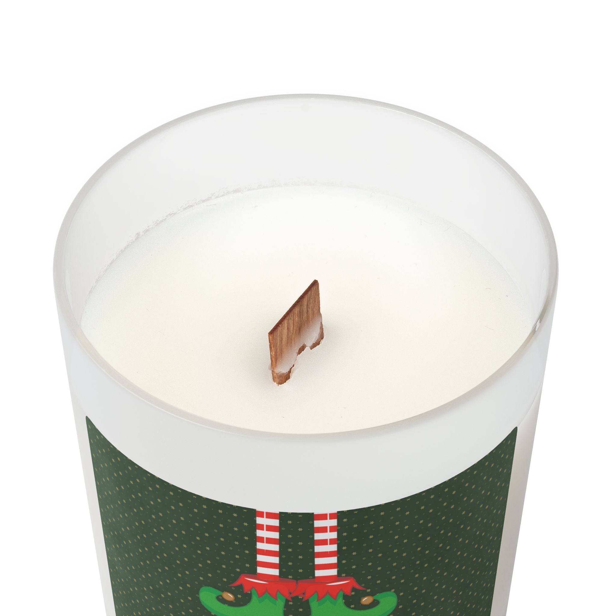 Christmas Elf Themed Candle - 11oz Frosted Glass - Love & Latte Co.