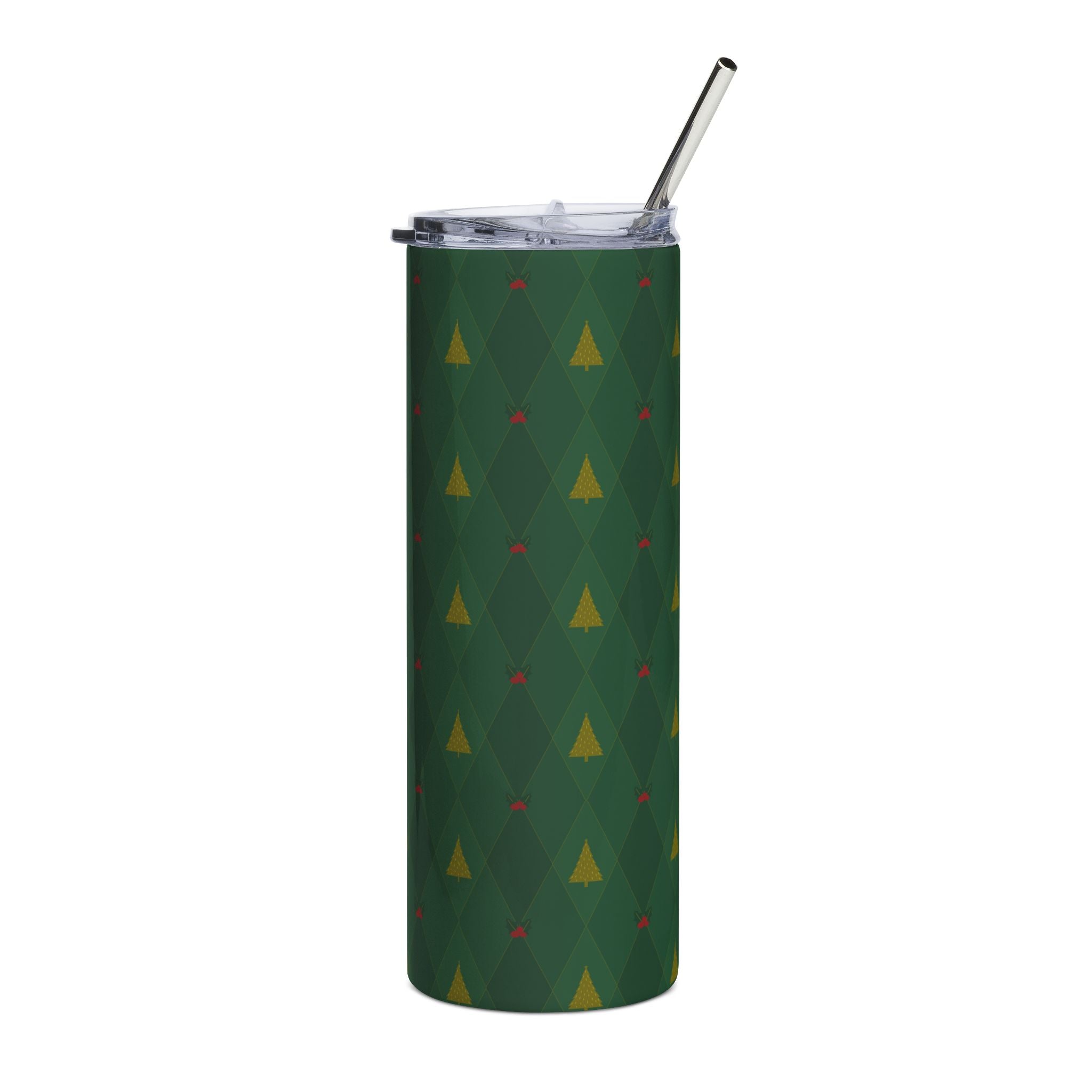 Christmas Geometric Pattern Stainless Steel Tumbler 20oz - Love & Latte Co.