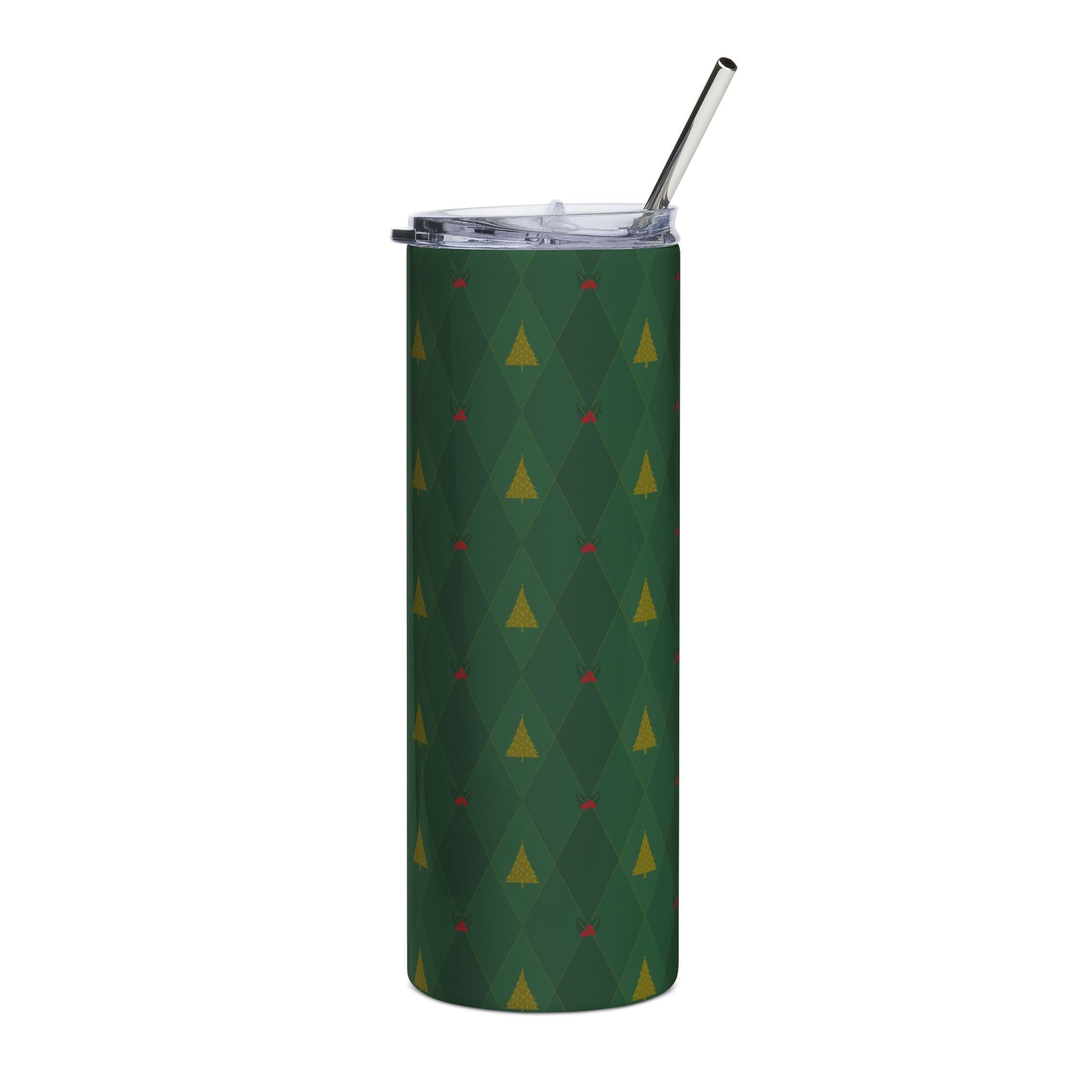Christmas Geometric Pattern Stainless Steel Tumbler 20oz - Love & Latte Co.