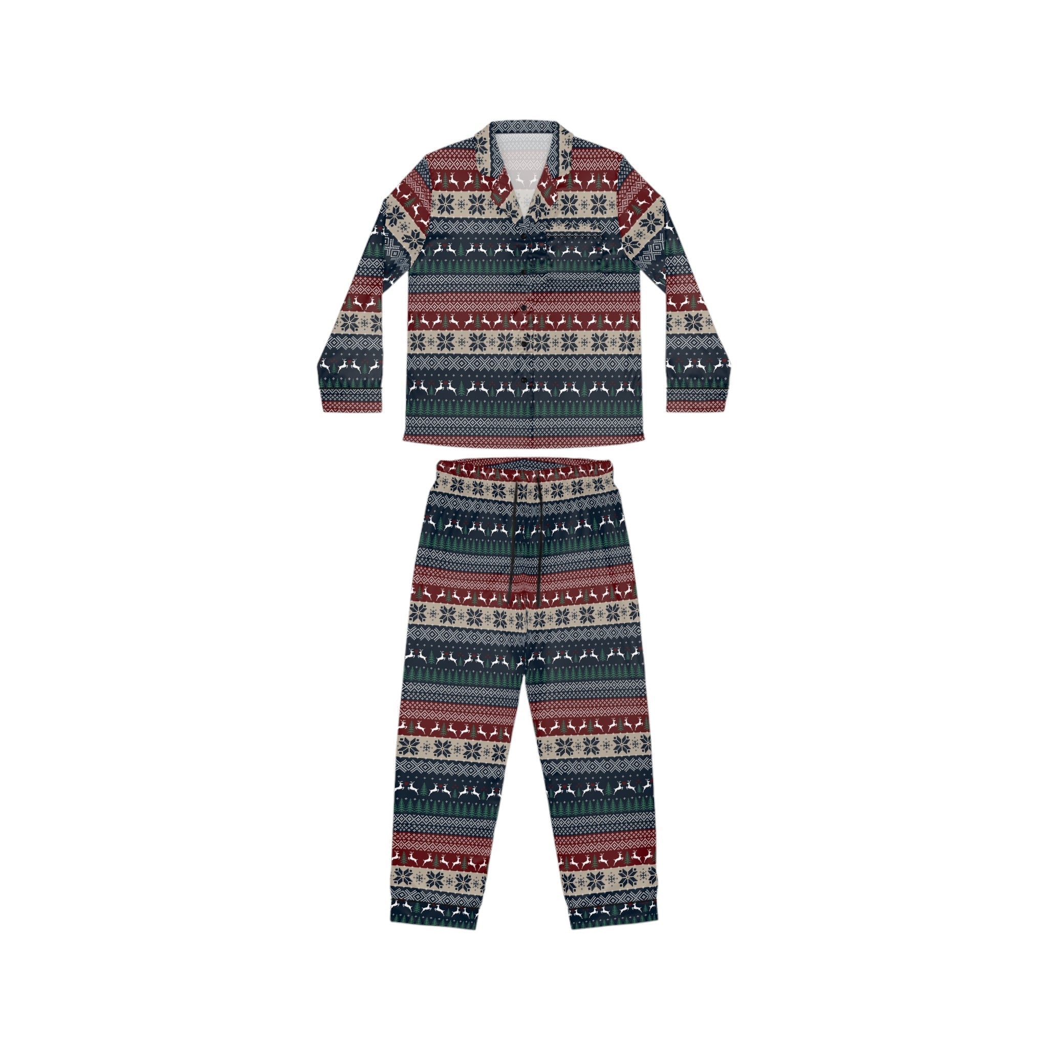 Christmas Pajama Set for Women – Soft Satin Sleepwear for Cozy Nights :Velvet Snow Pajamas - Love & Latte Co.