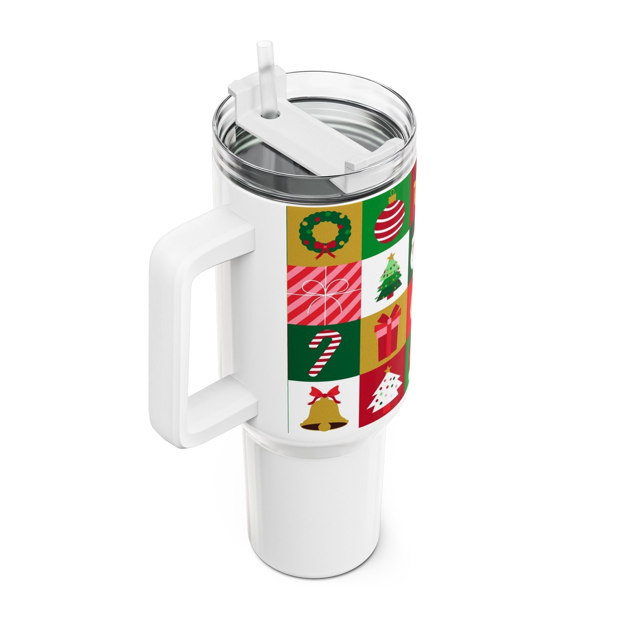 Christmas Themed 40oz Tumbler with Straw - Holiday Cheer Drinkware - Love & Latte Co.