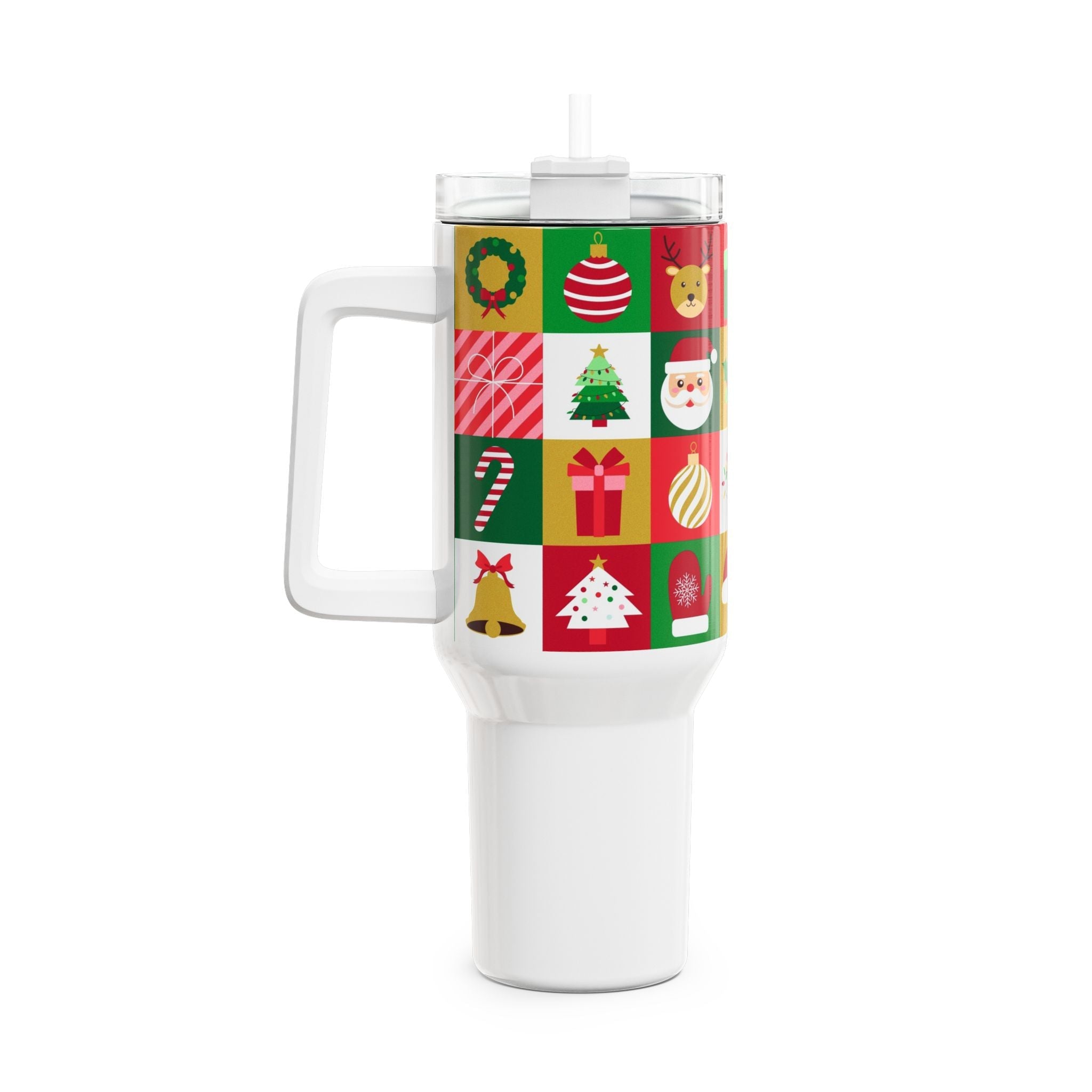 Christmas Themed 40oz Tumbler with Straw - Holiday Cheer Drinkware - Love & Latte Co.