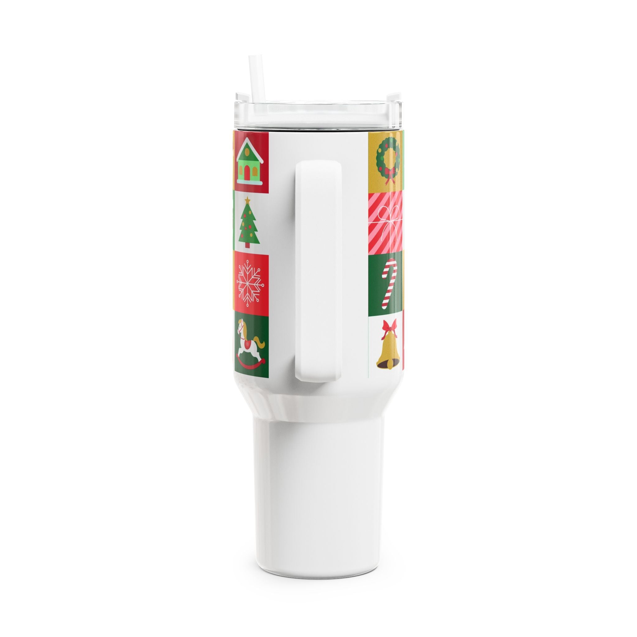 Christmas Themed 40oz Tumbler with Straw - Holiday Cheer Drinkware - Love & Latte Co.