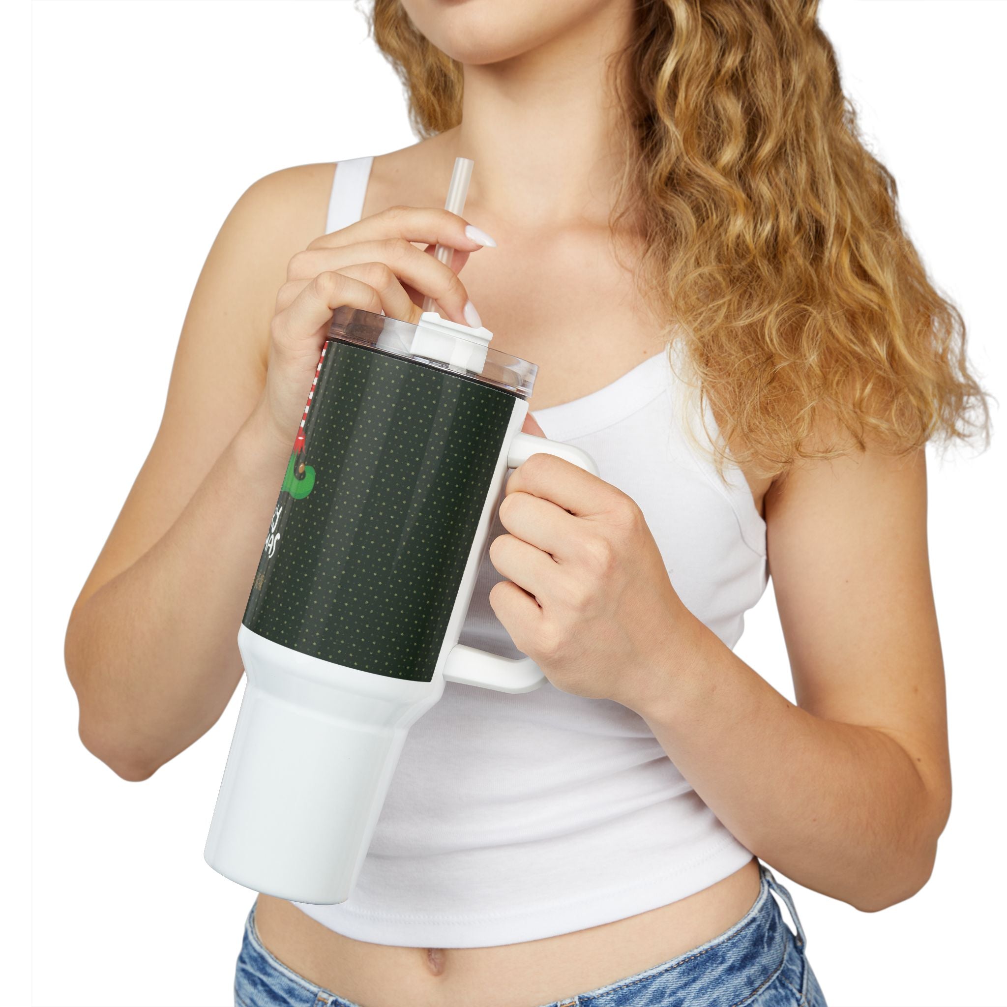 Christmas Themed Tumbler - 40oz Holiday Drinkware with Merry Christmas Design - Love & Latte Co.