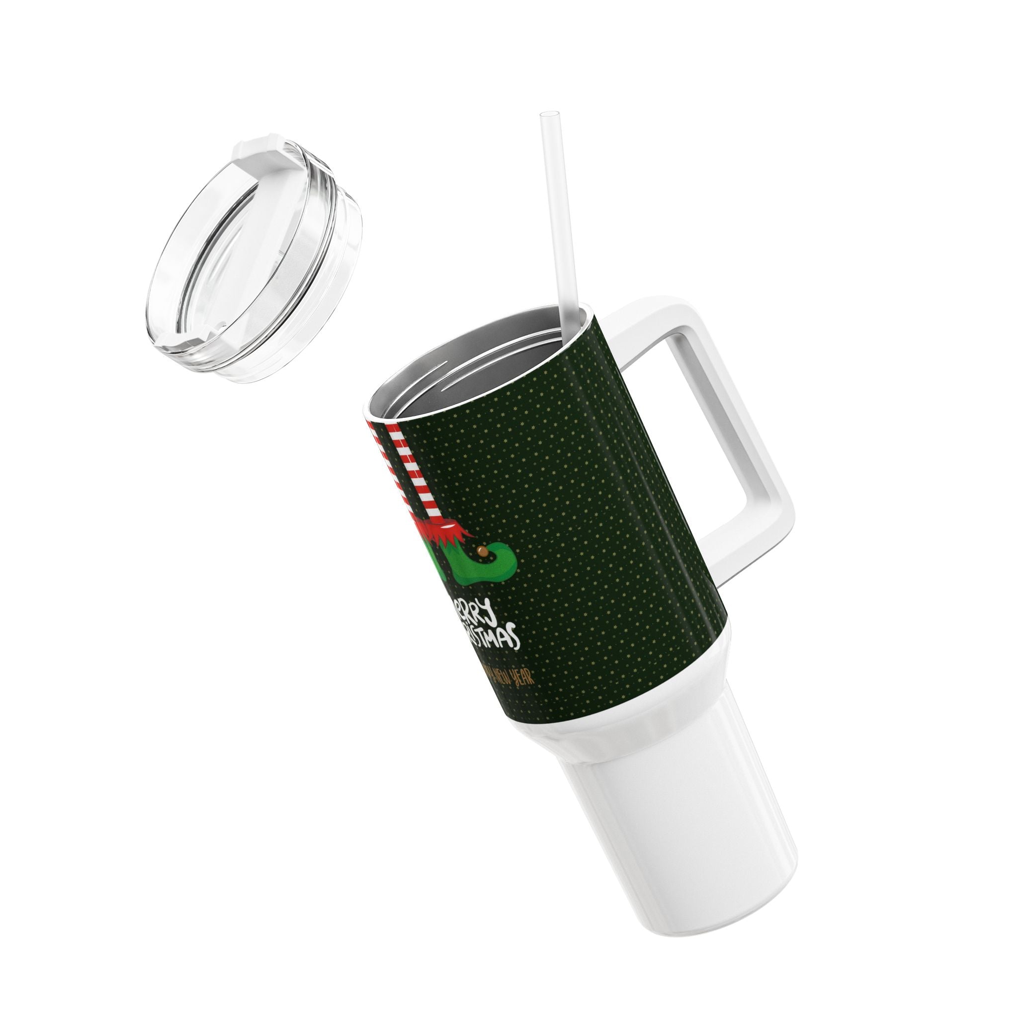 Christmas Themed Tumbler - 40oz Holiday Drinkware with Merry Christmas Design - Love & Latte Co.