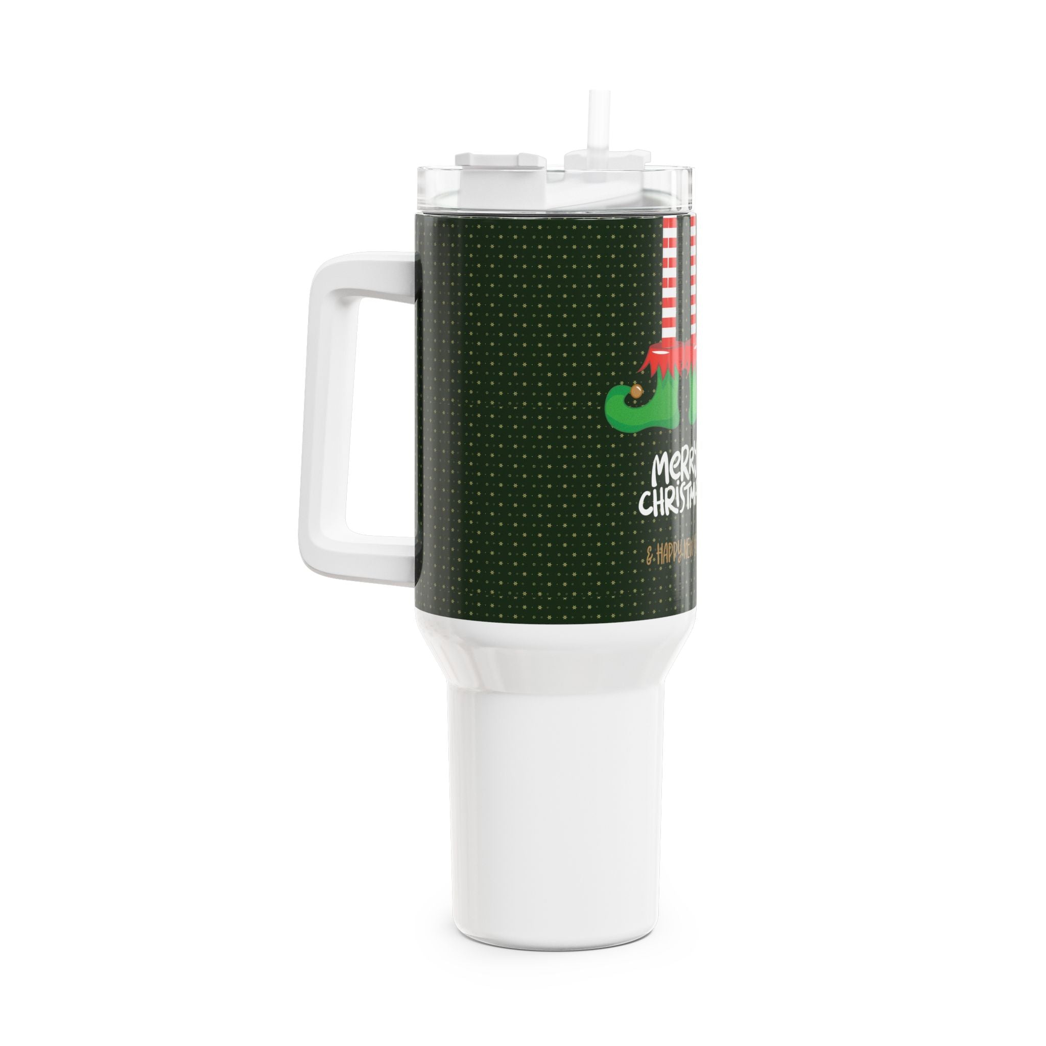 Christmas Themed Tumbler - 40oz Holiday Drinkware with Merry Christmas Design - Love & Latte Co.