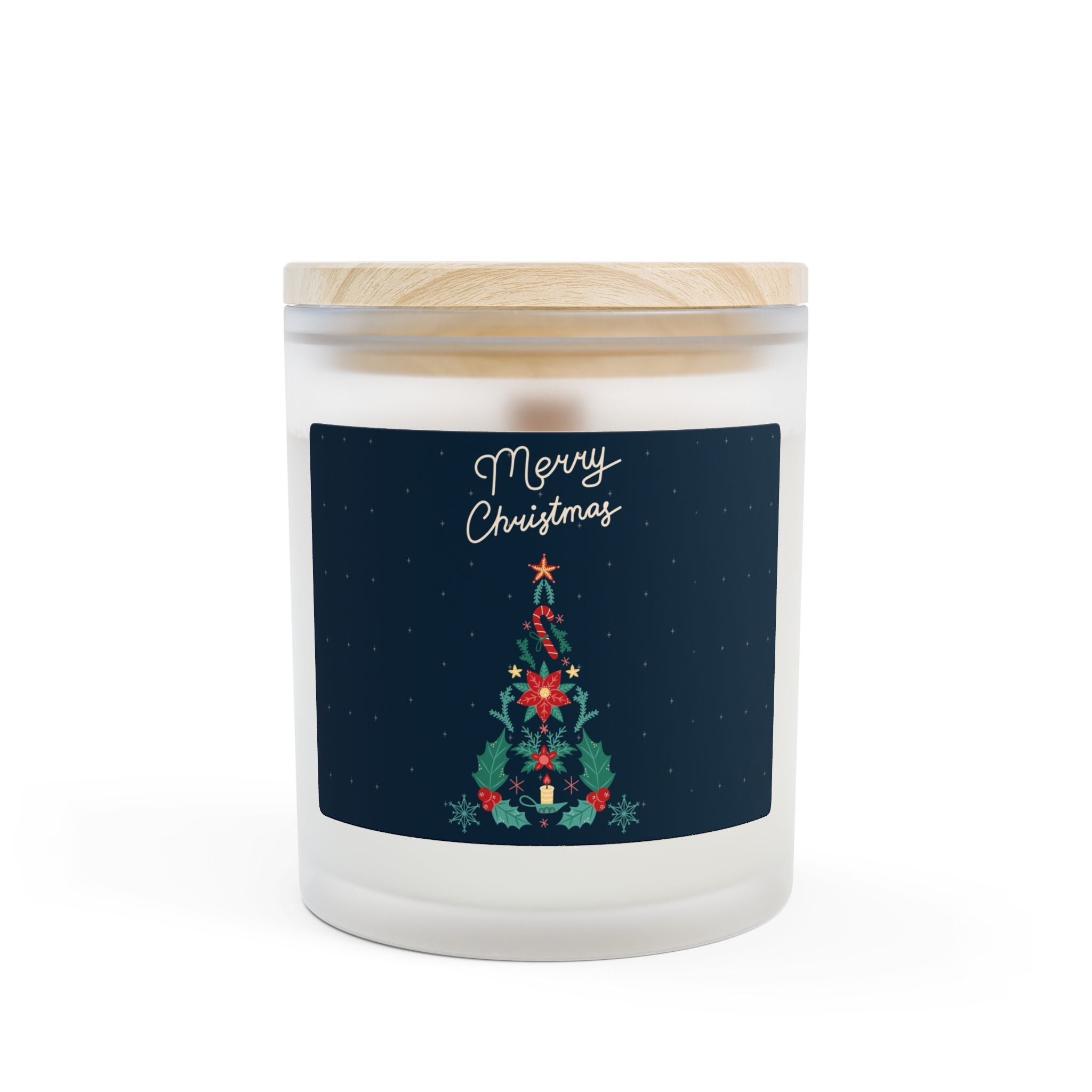 Christmas Tree Frosted Glass Candle - 11oz - Love & Latte Co.