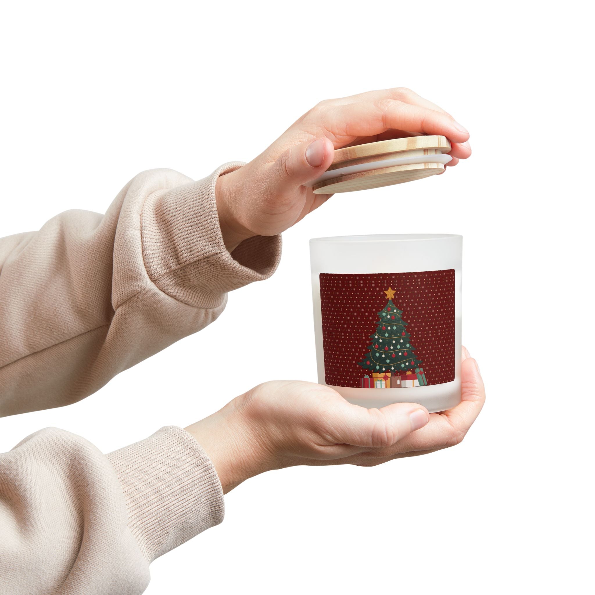 Christmas Tree Scented Candle - 11oz Frosted Glass - Love & Latte Co.