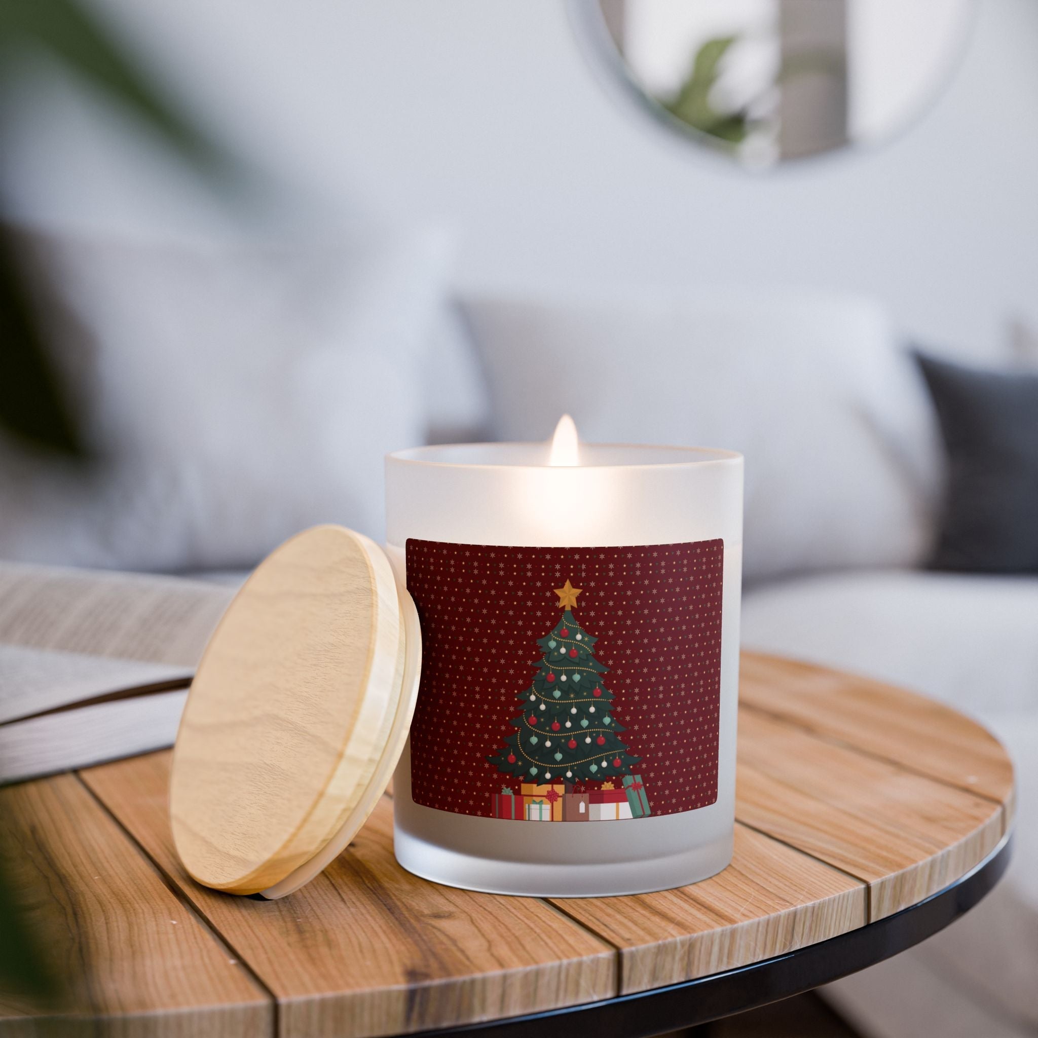 Christmas Tree Scented Candle - 11oz Frosted Glass - Love & Latte Co.