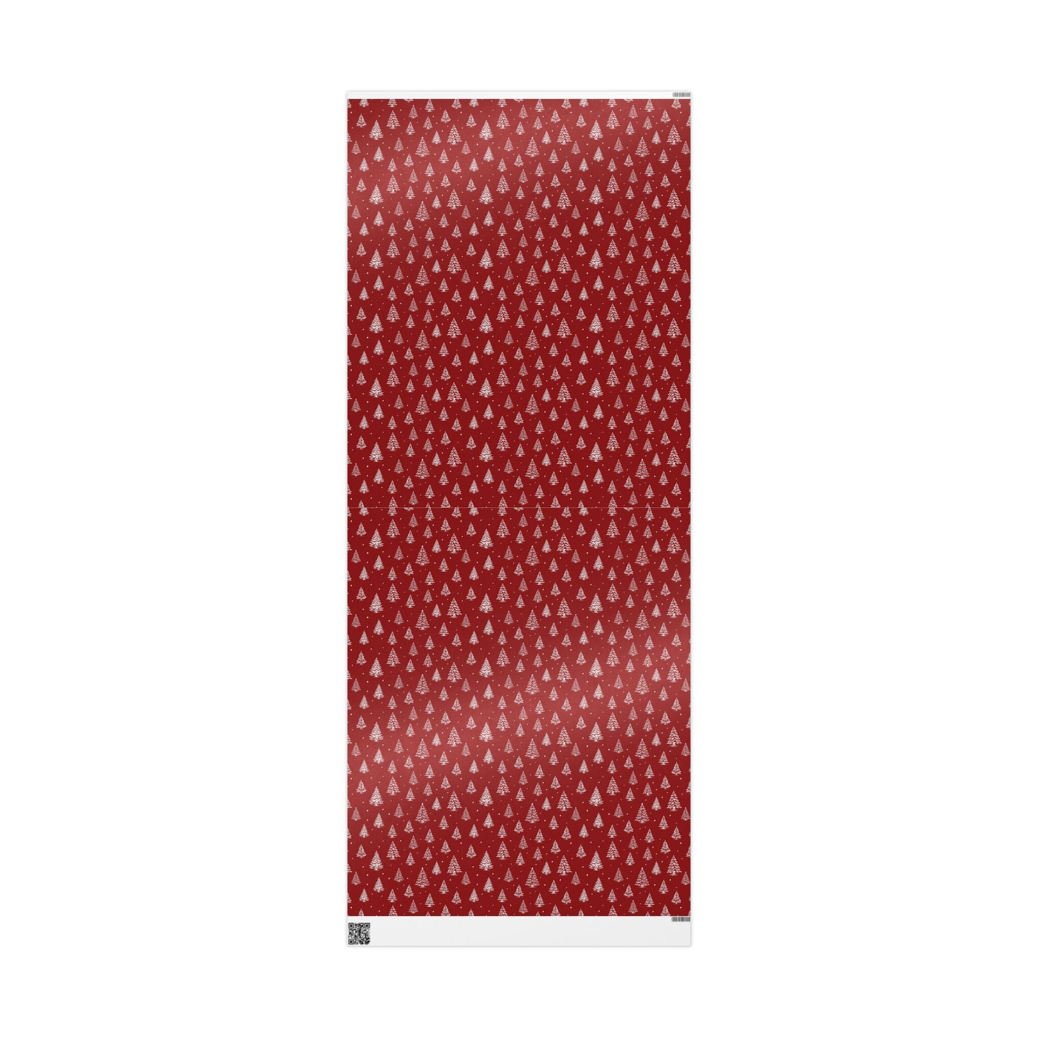 Christmas Wrapping Paper Roll - Festive Red Design with Trees & Stars - Love & Latte Co.