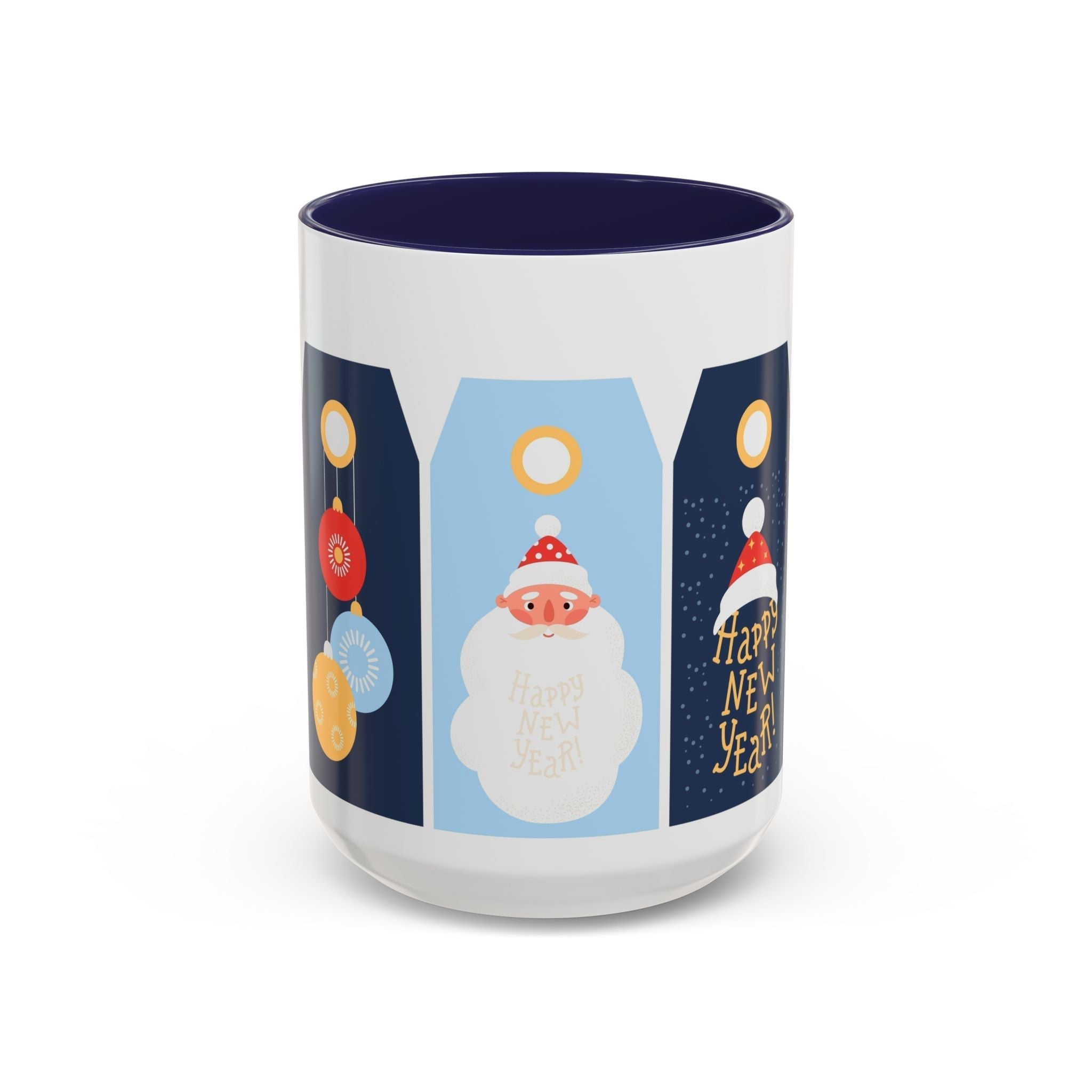 Cozy Cabin Christmas Cup – Festive Holiday Coffee Mug with Santa & Gifts Design | 15oz Ceramic Mug,
