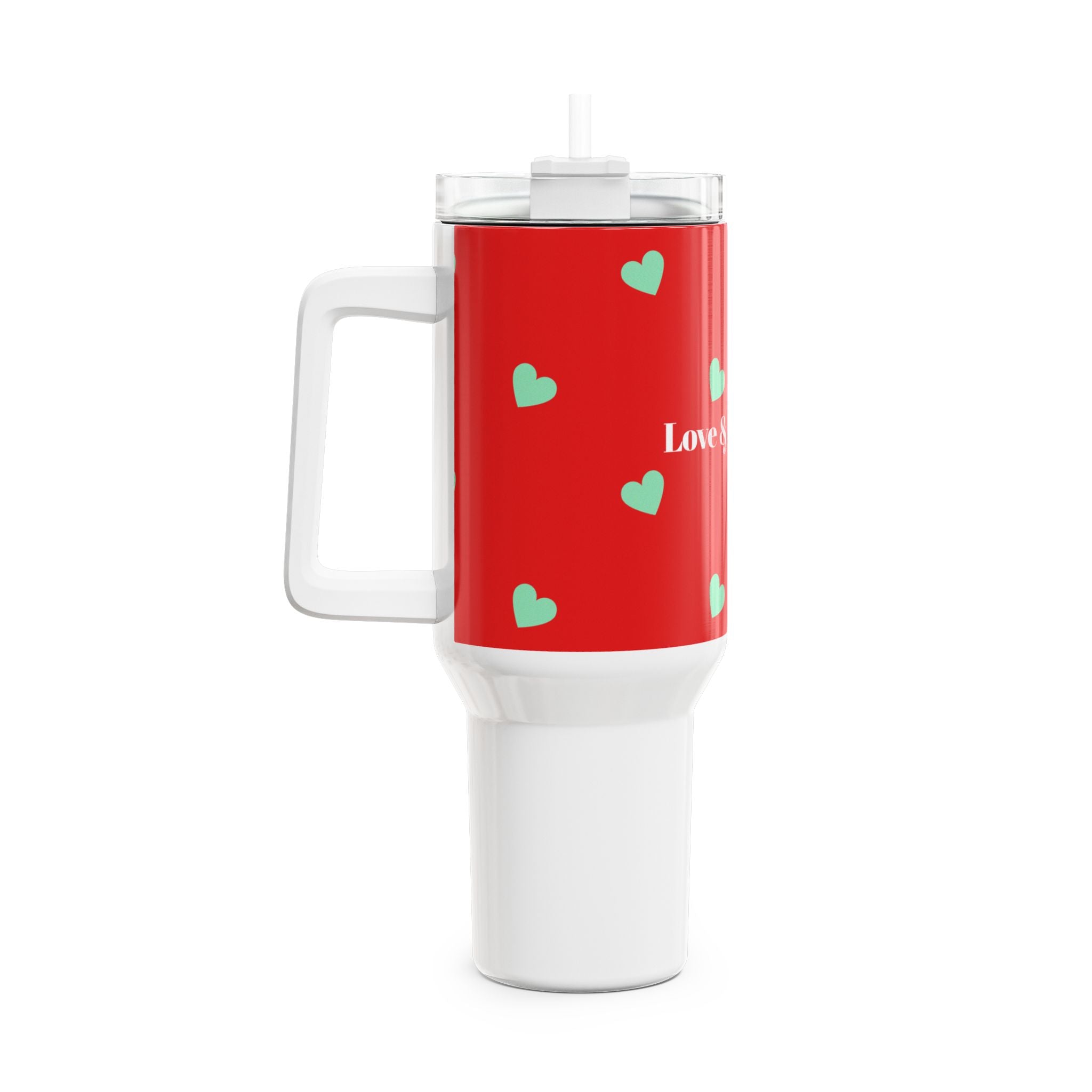 Cute Hearts Insulated Tumbler - 40oz Romantic Drinkware for Everyday Use - Love & Latte Co.