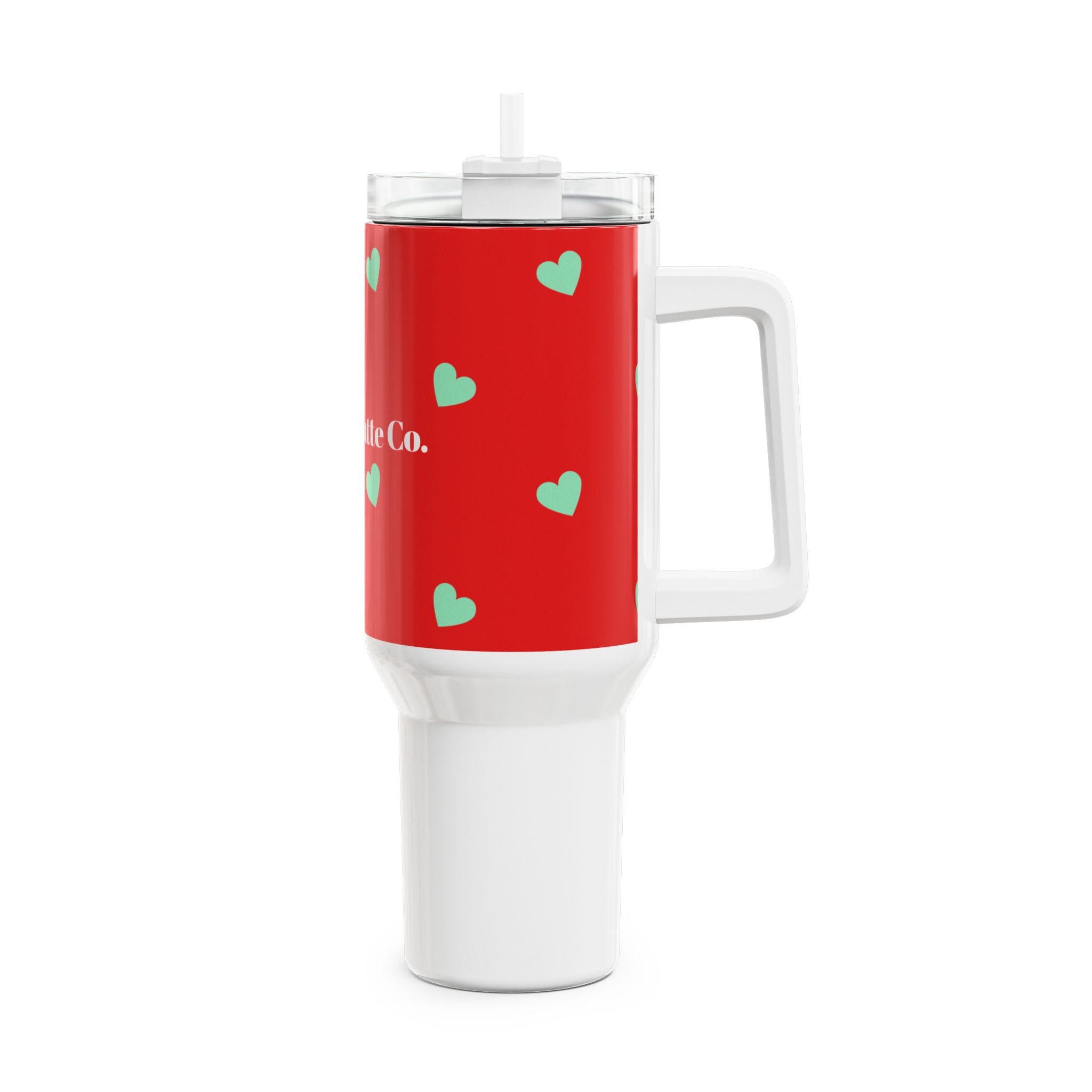 Cute Hearts Insulated Tumbler - 40oz Romantic Drinkware for Everyday Use - Love & Latte Co.