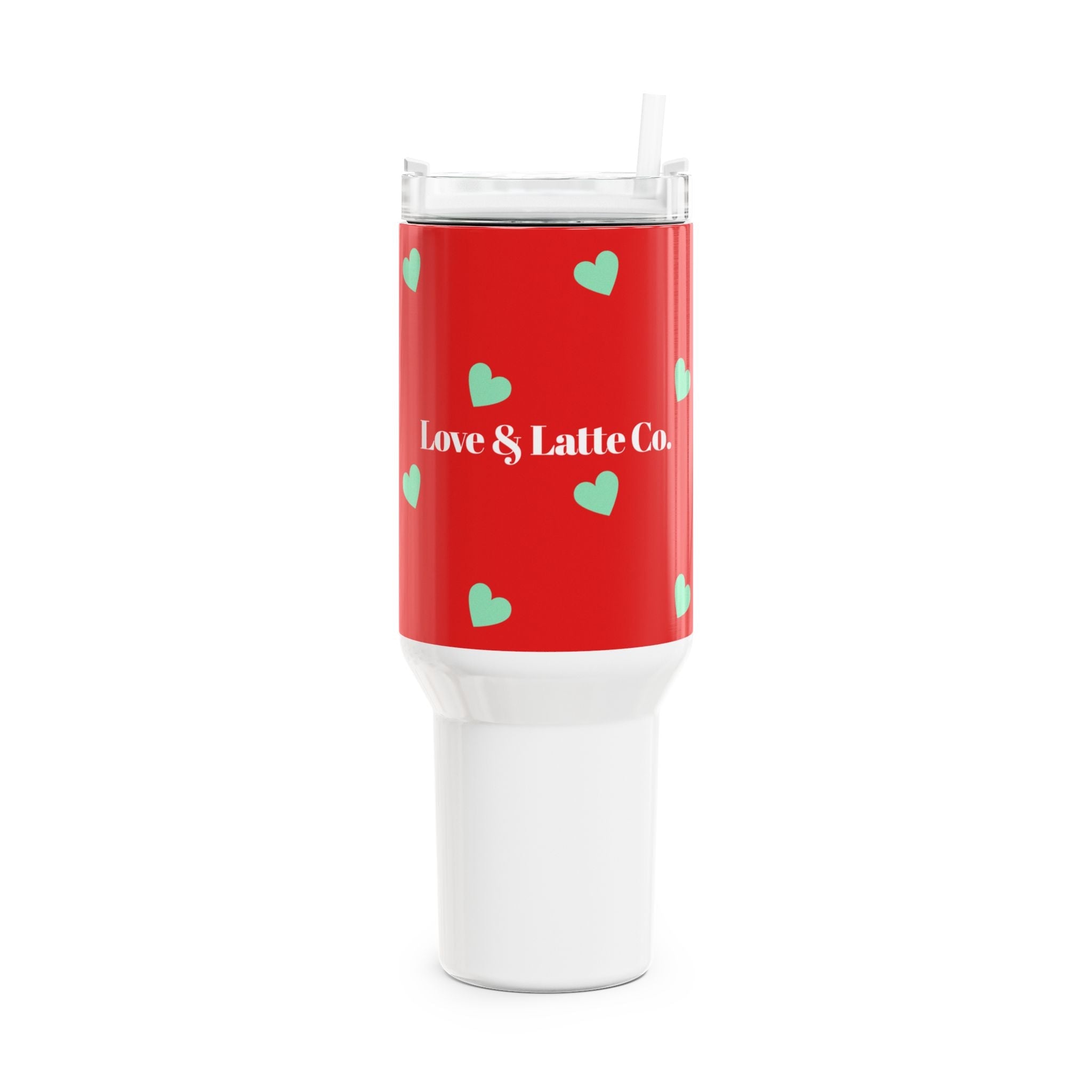 Cute Hearts Insulated Tumbler - 40oz Romantic Drinkware for Everyday Use - Love & Latte Co.