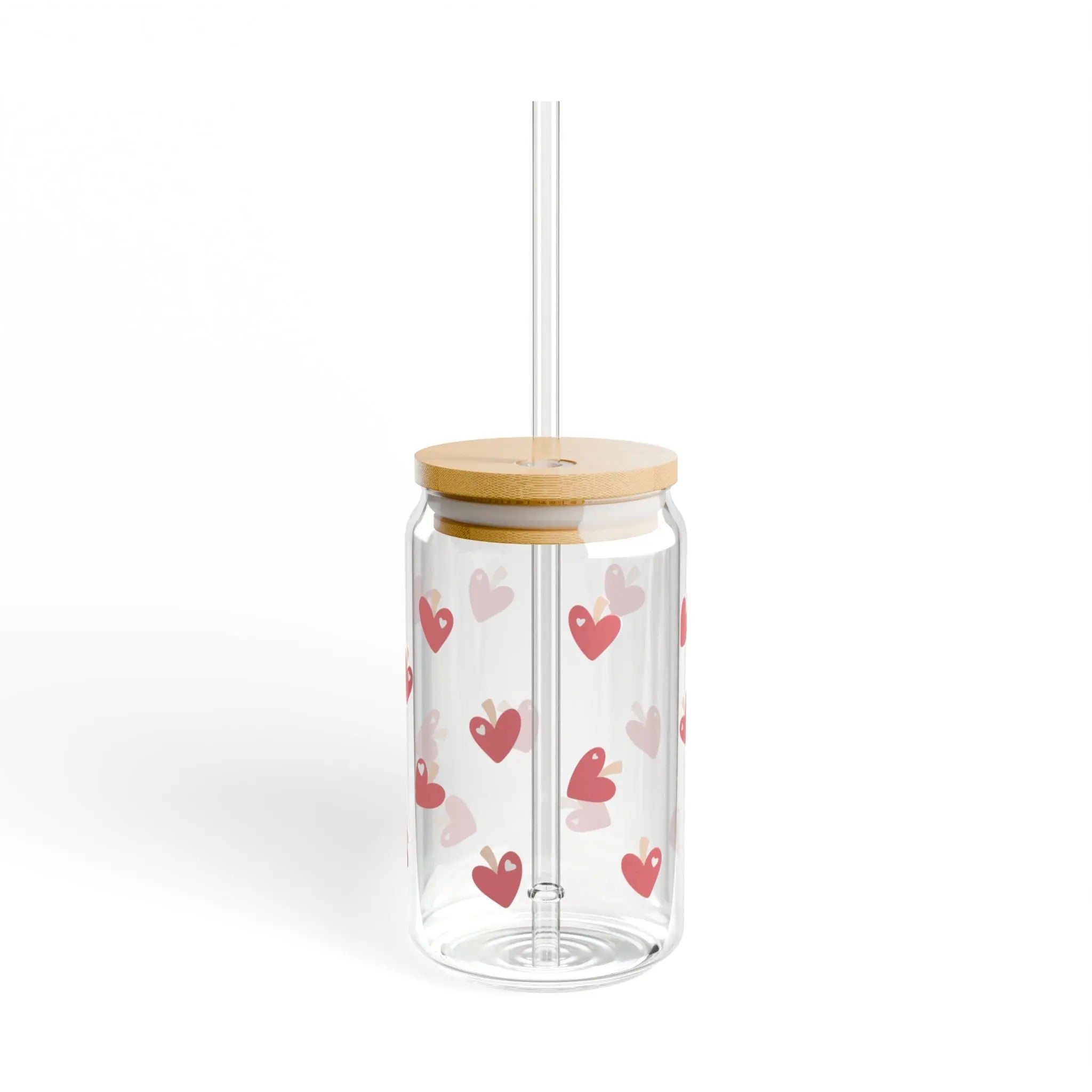 Amour Bloom: Charming Sipper Glass for Heartfelt Days - Love & Latte Co.Sipper Glass