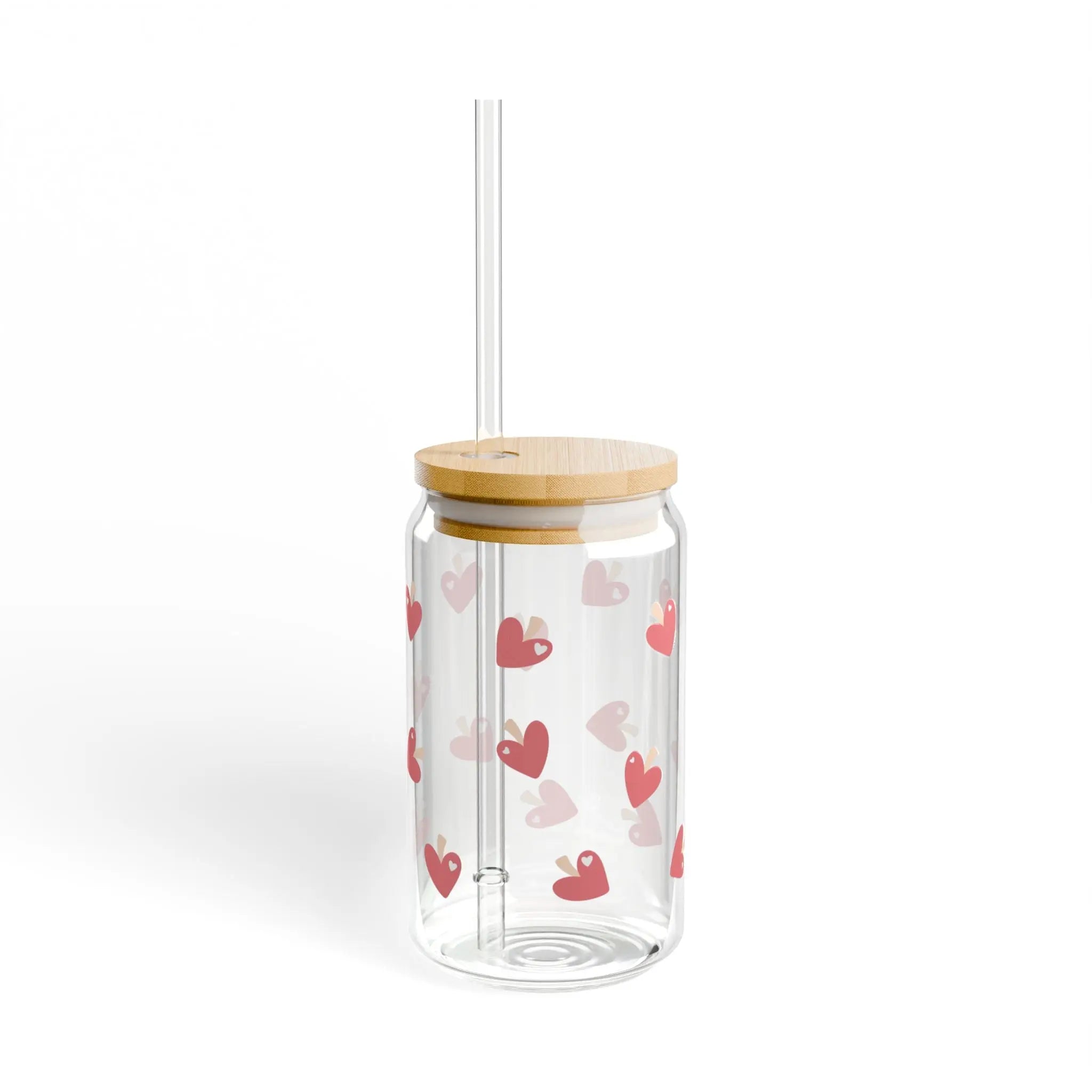 Amour Bloom: Charming Sipper Glass for Heartfelt Days - Love & Latte Co.Sipper Glass