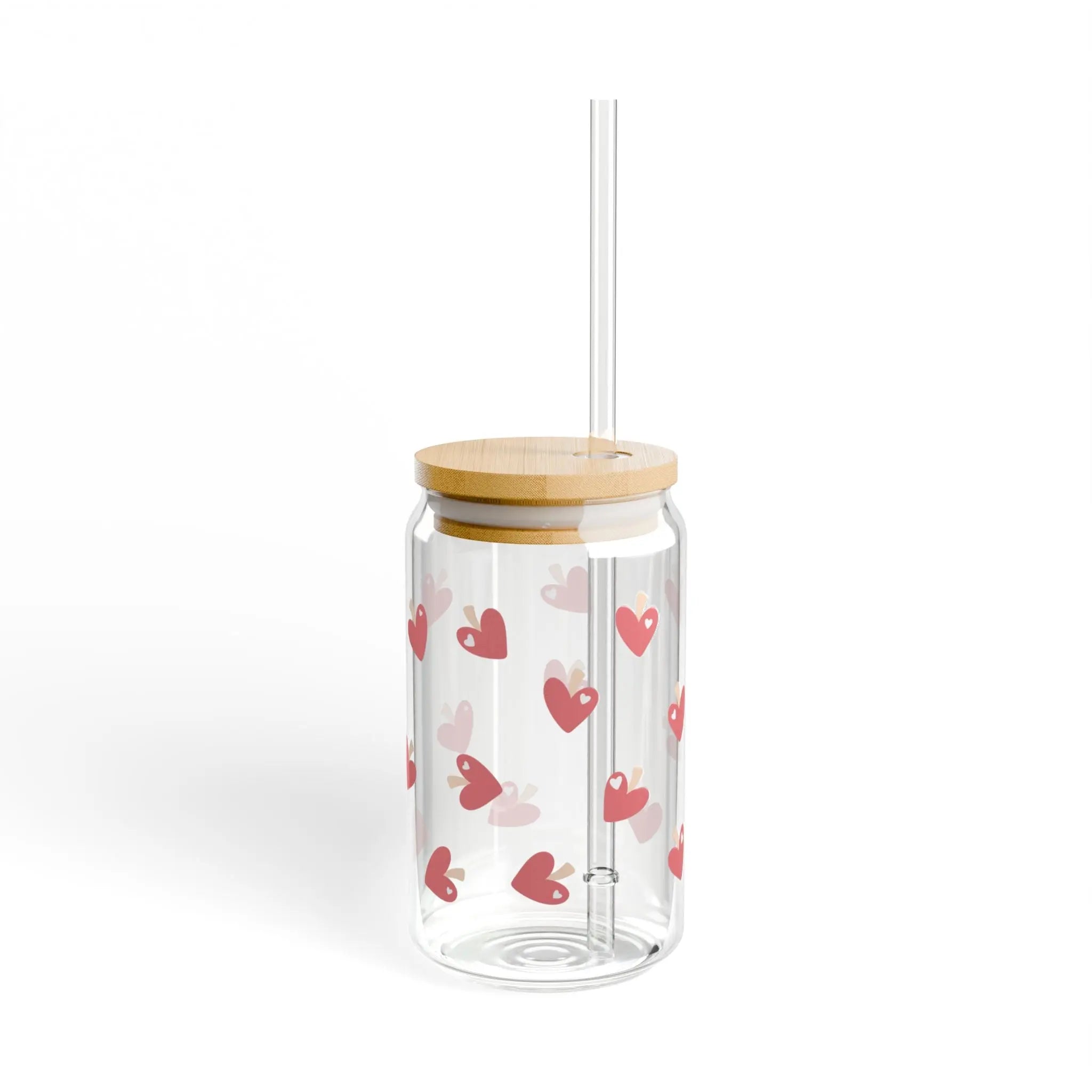 Amour Bloom: Charming Sipper Glass for Heartfelt Days - Love & Latte Co.Sipper Glass