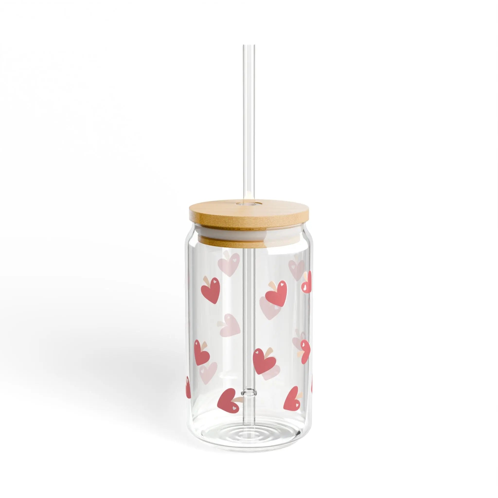 Amour Bloom: Charming Sipper Glass for Heartfelt Days - Love & Latte Co.Sipper Glass