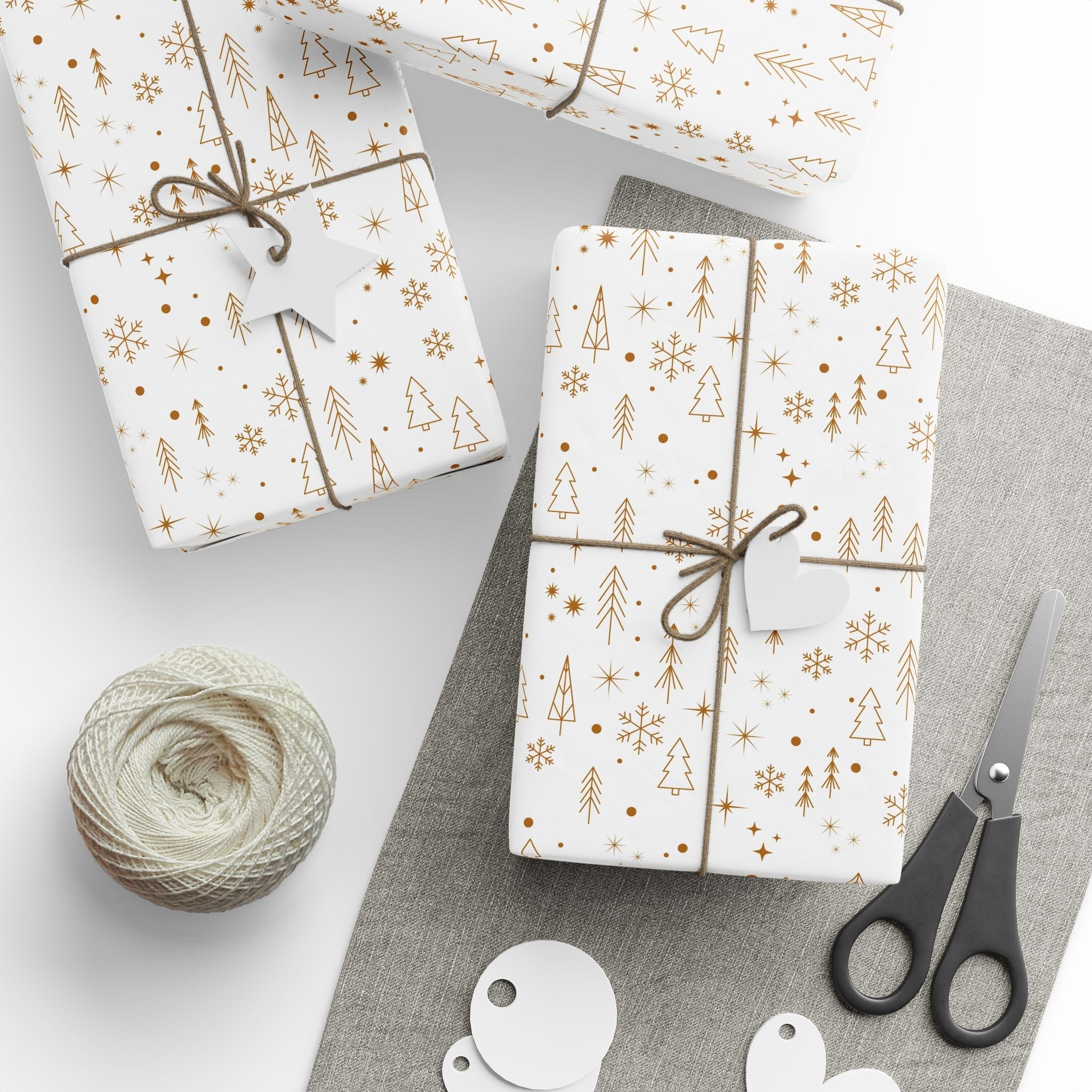 Elegant Holiday Wrapping Paper - Gold Foil Designs for Christmas and Special Occasions - Love & Latte Co.