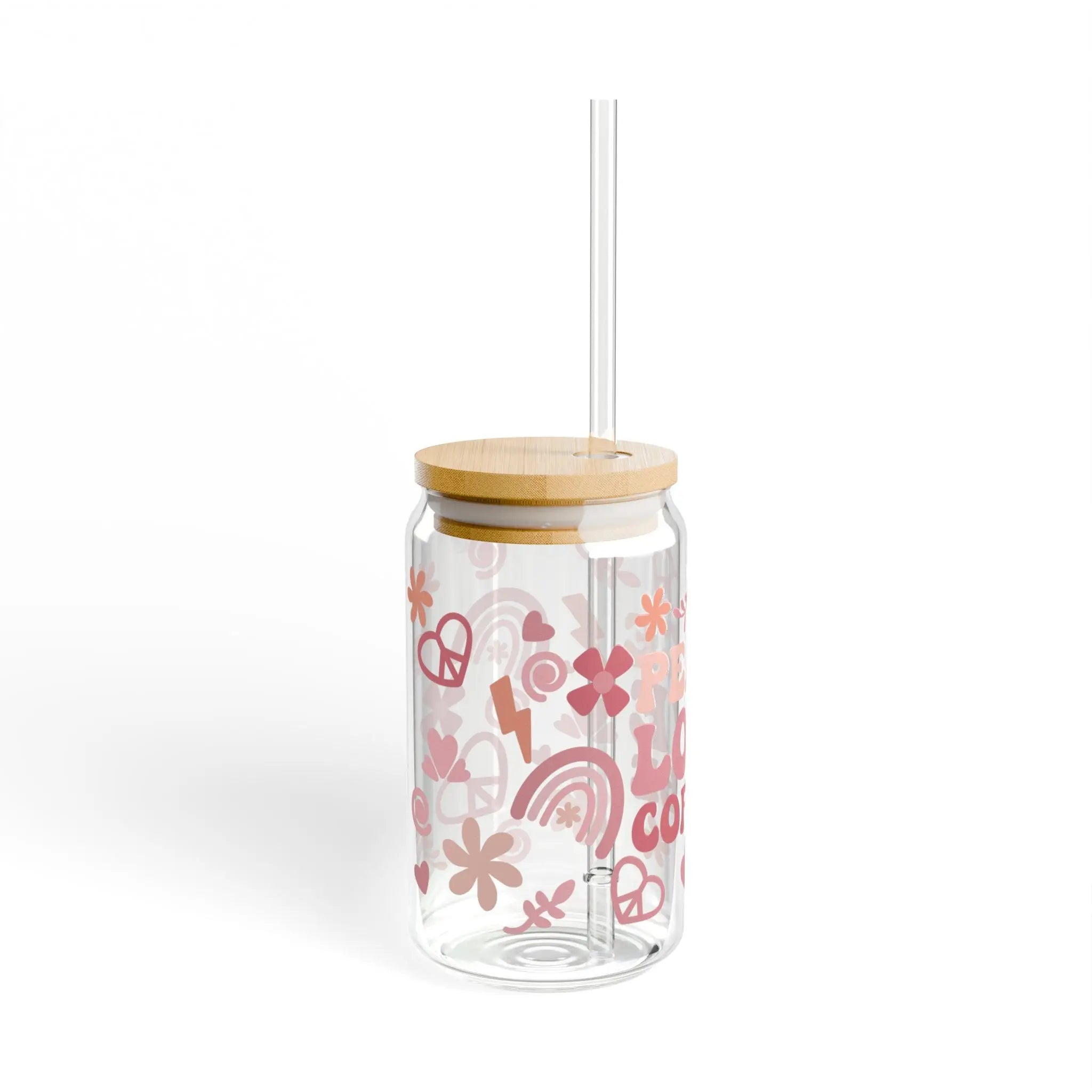 Eternal Bloom: Modern Sipper Glass for Endless Love - Love & Latte Co.Sipper Glass