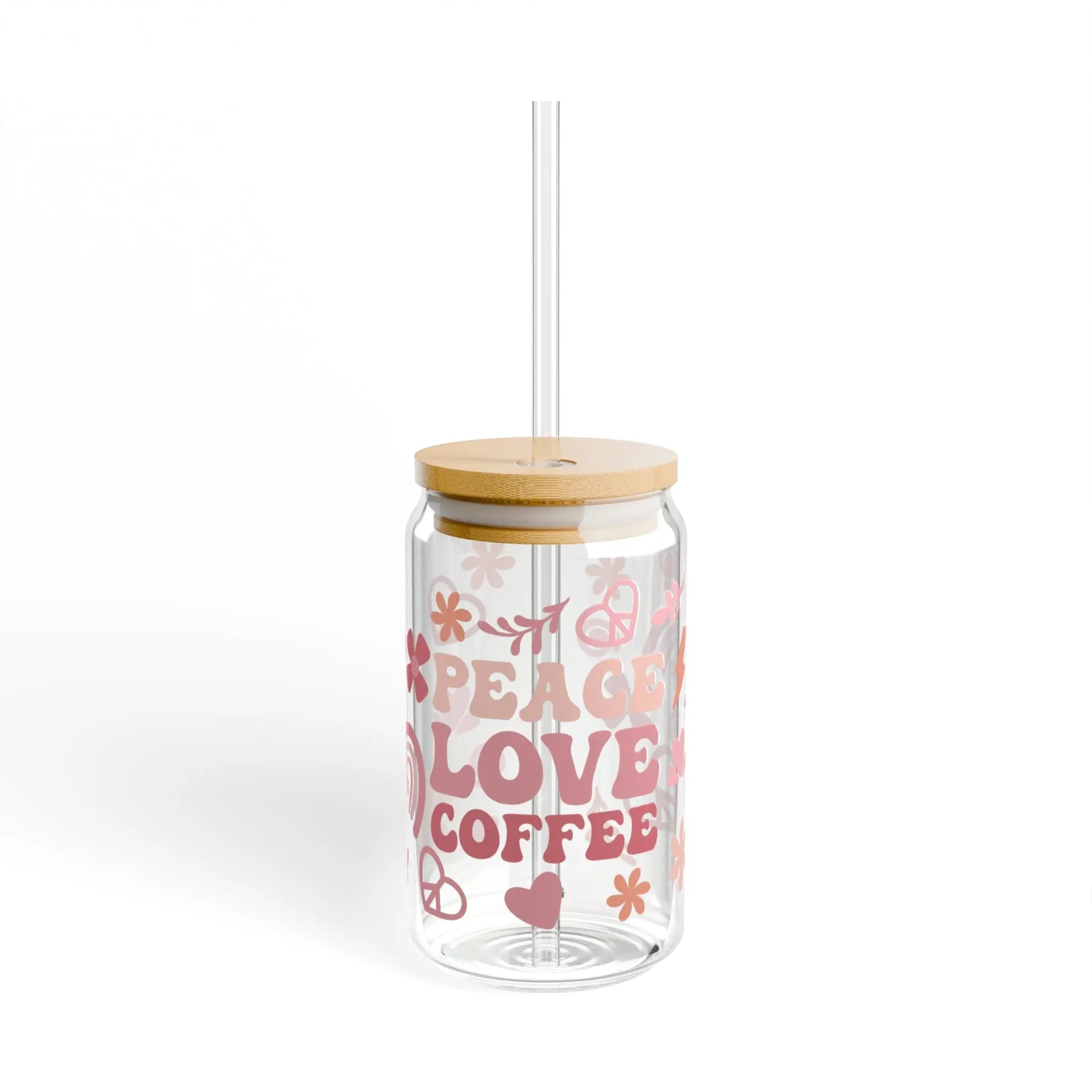 Eternal Bloom: Modern Sipper Glass for Endless Love - Love & Latte Co.Sipper Glass