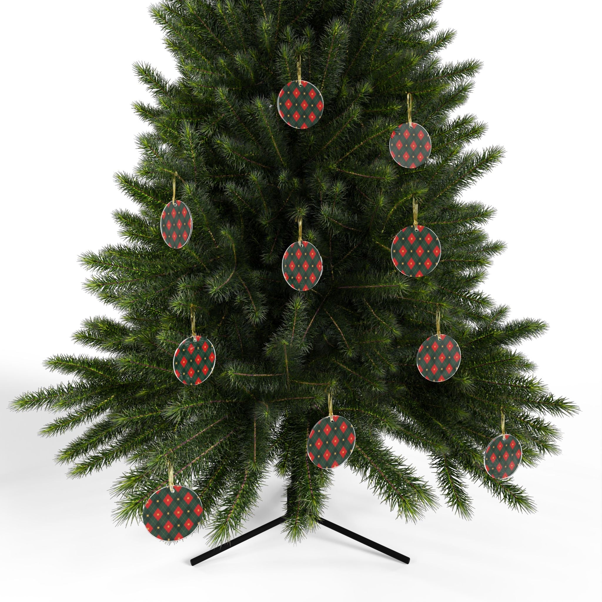 Festive Acrylic Ornaments - Holiday Decor with Diamond Pattern - Love & Latte Co.