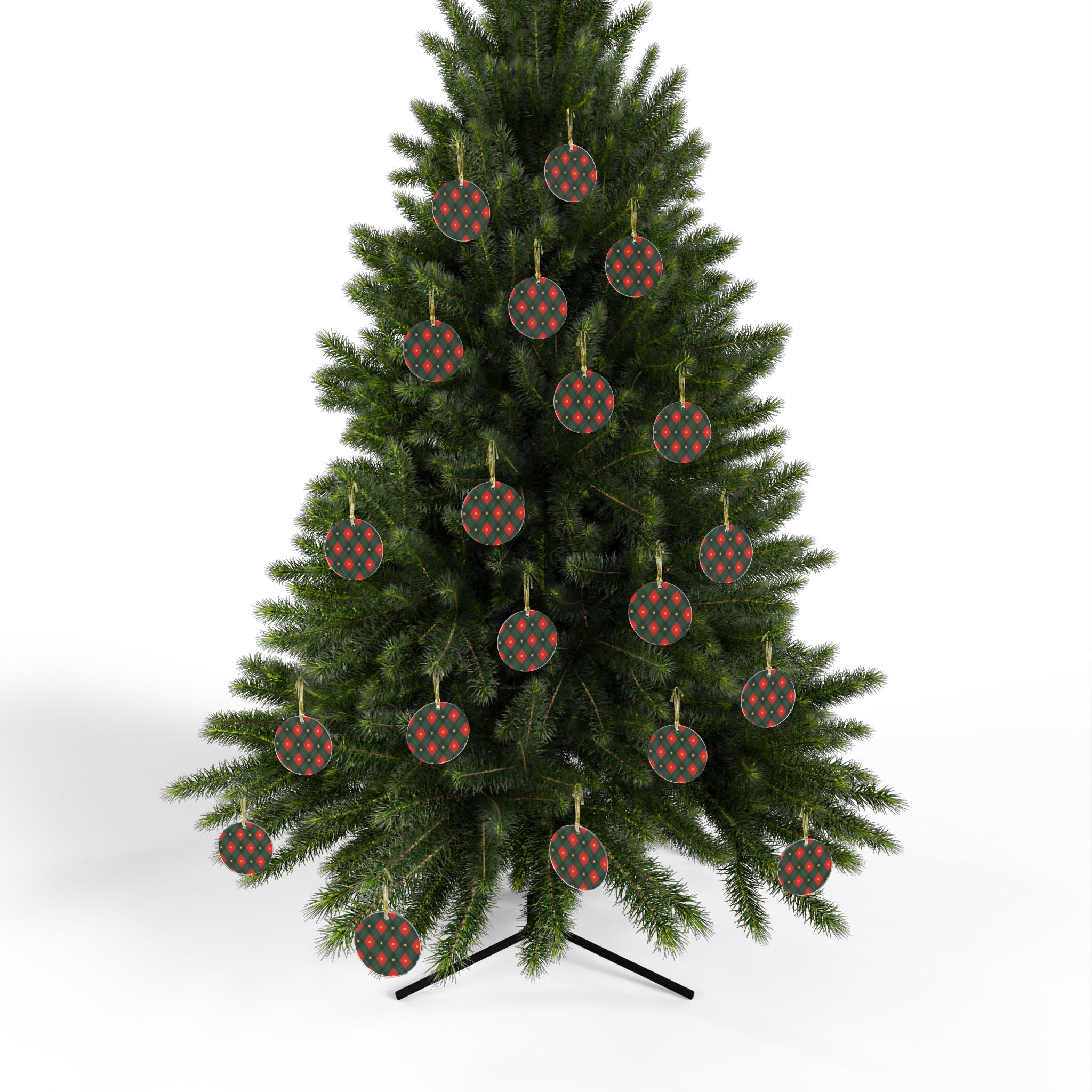 Festive Acrylic Ornaments - Holiday Decor with Diamond Pattern - Love & Latte Co.