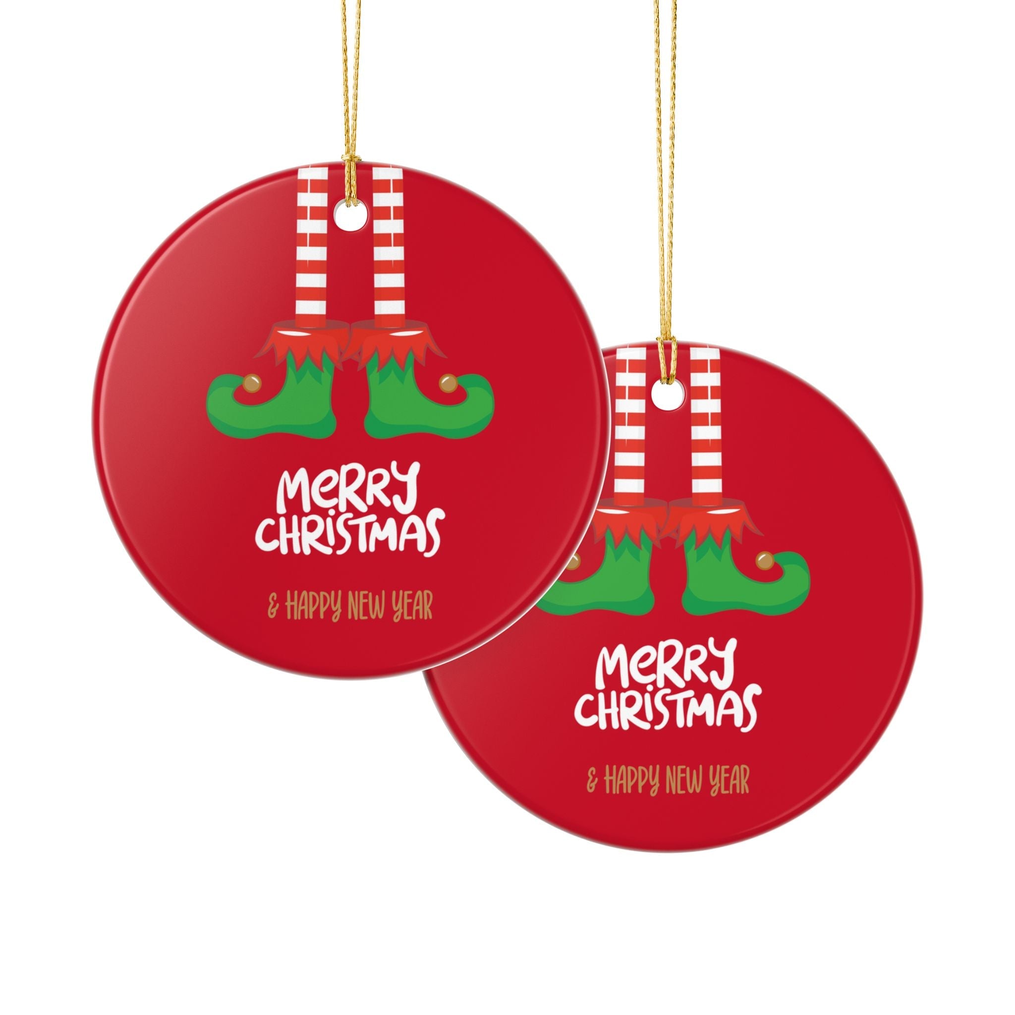 Festive Ceramic Ornaments - Merry Christmas & Happy New Year - Love & Latte Co.