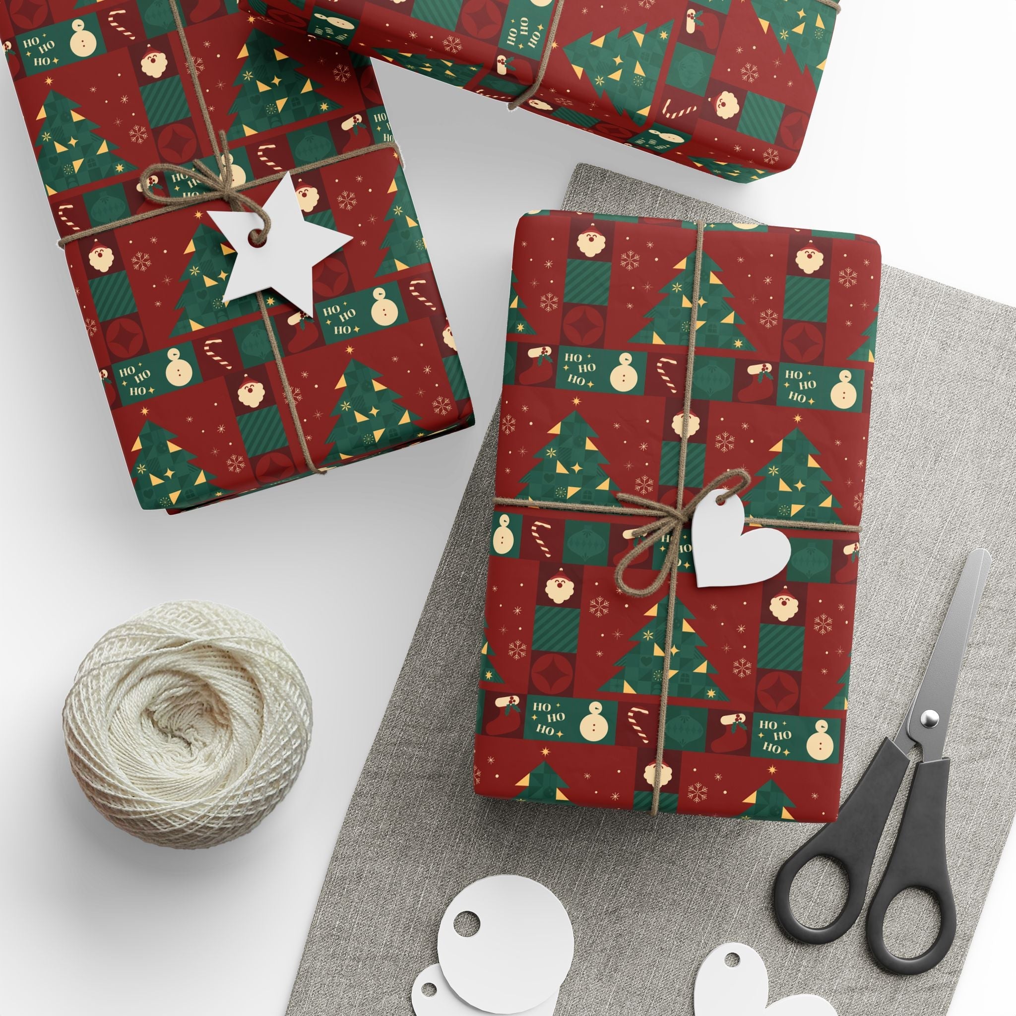 Festive Christmas Wrapping Paper - Merry Holiday Designs - Love & Latte Co.