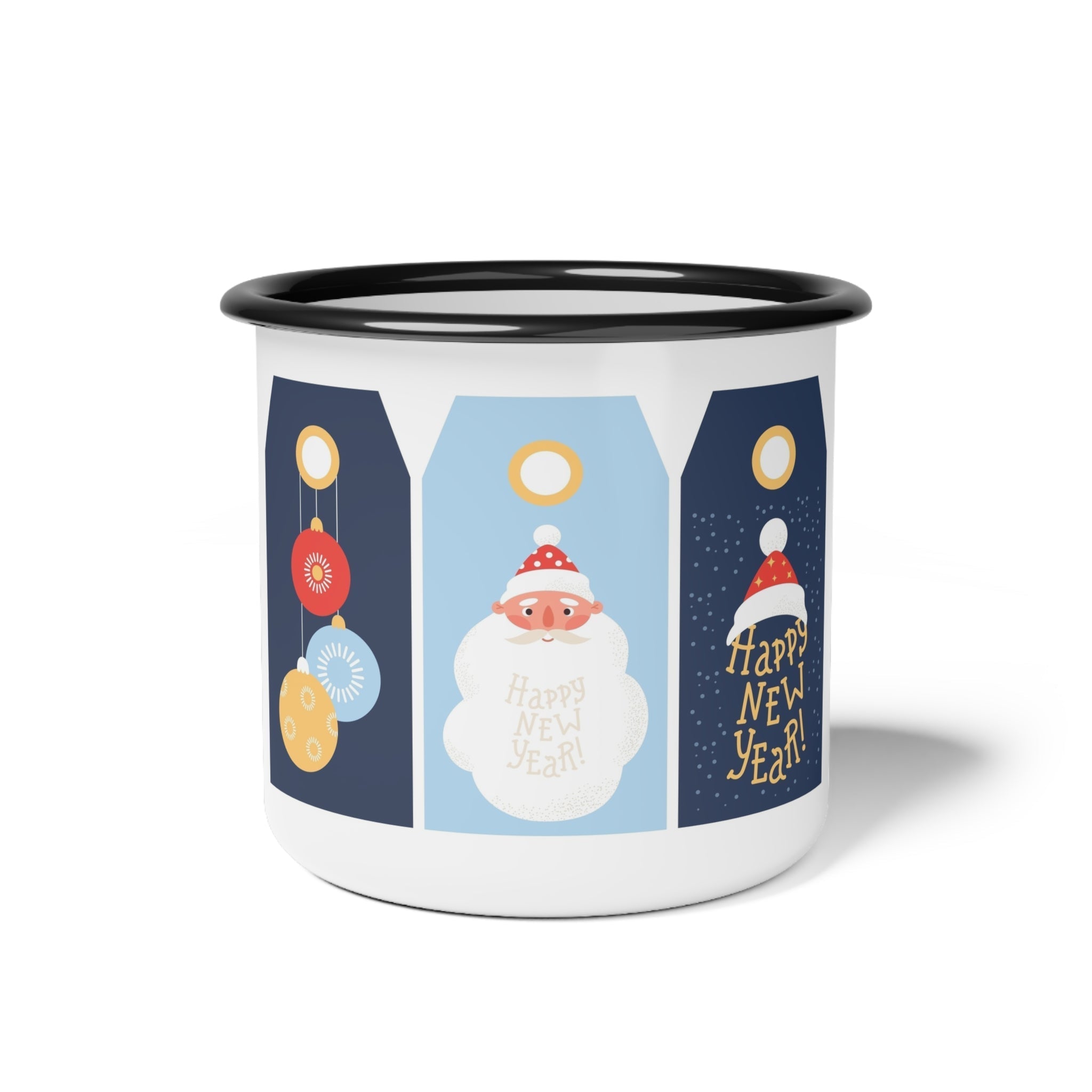Festive Enamel Camp Cup - Holiday Cheer and New Year Wishes - Love & Latte Co.