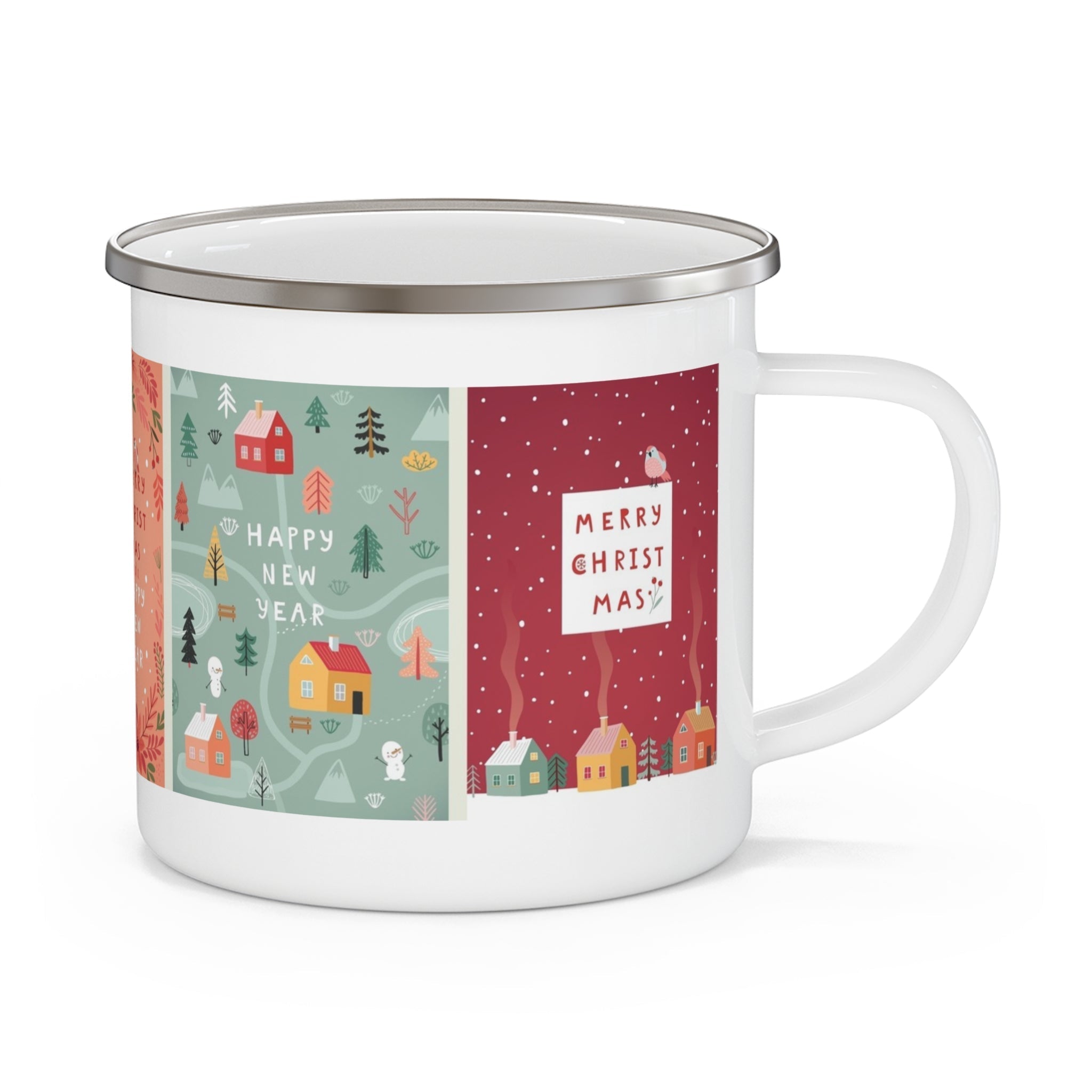 Festive Enamel Camping Mug for Holiday Adventures - Love & Latte Co.