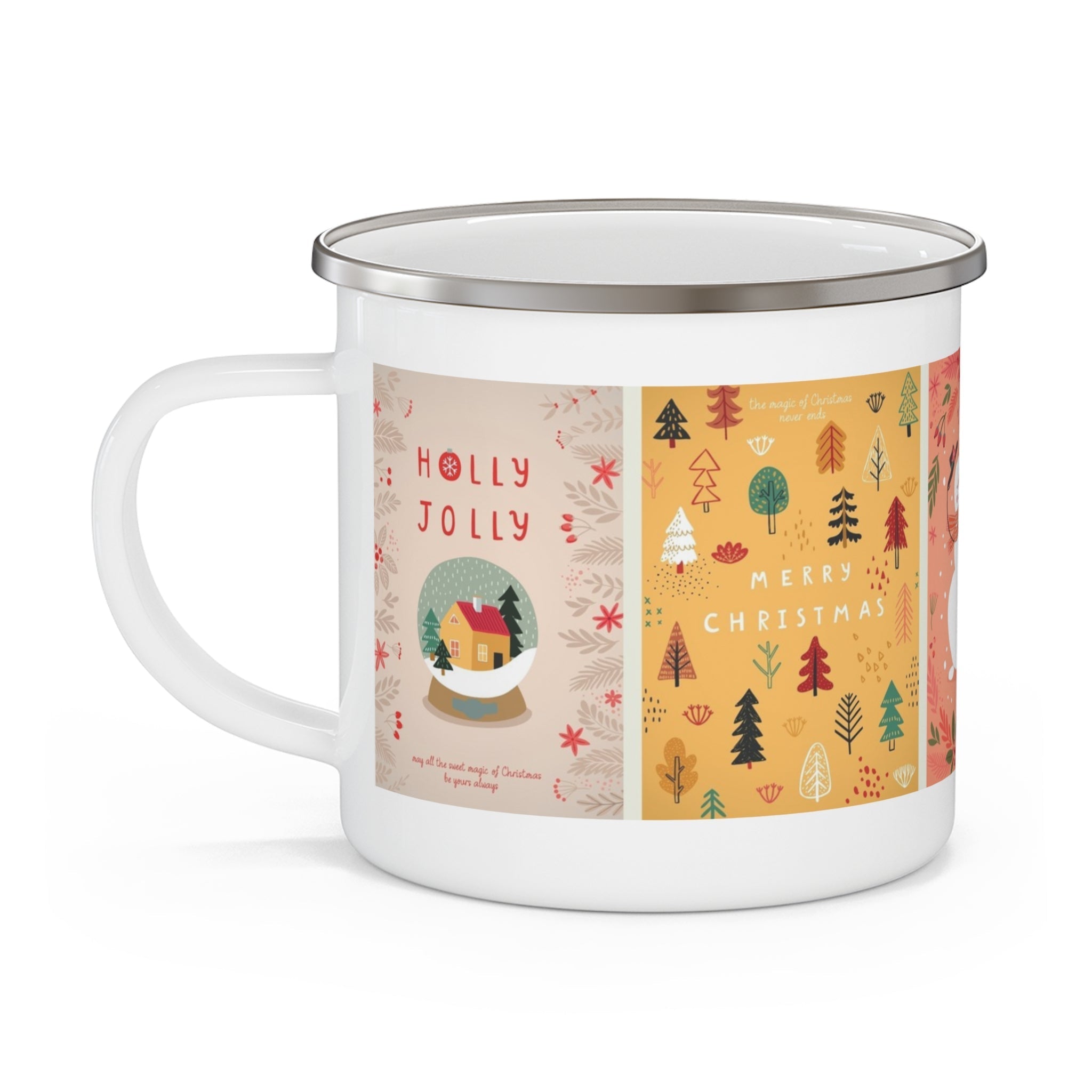 Festive Enamel Camping Mug for Holiday Adventures - Love & Latte Co.