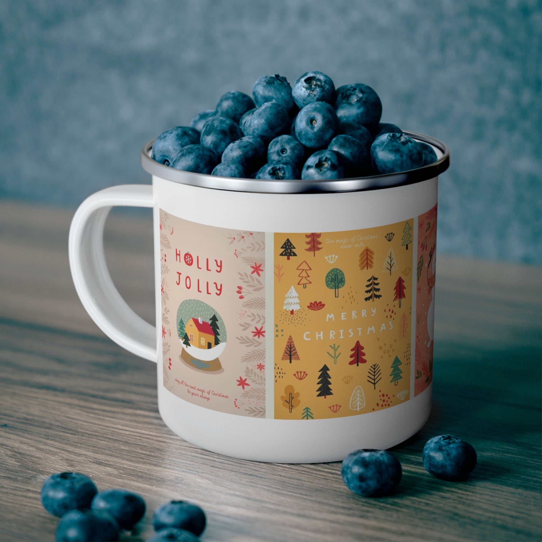 Festive Enamel Camping Mug for Holiday Adventures - Love & Latte Co.