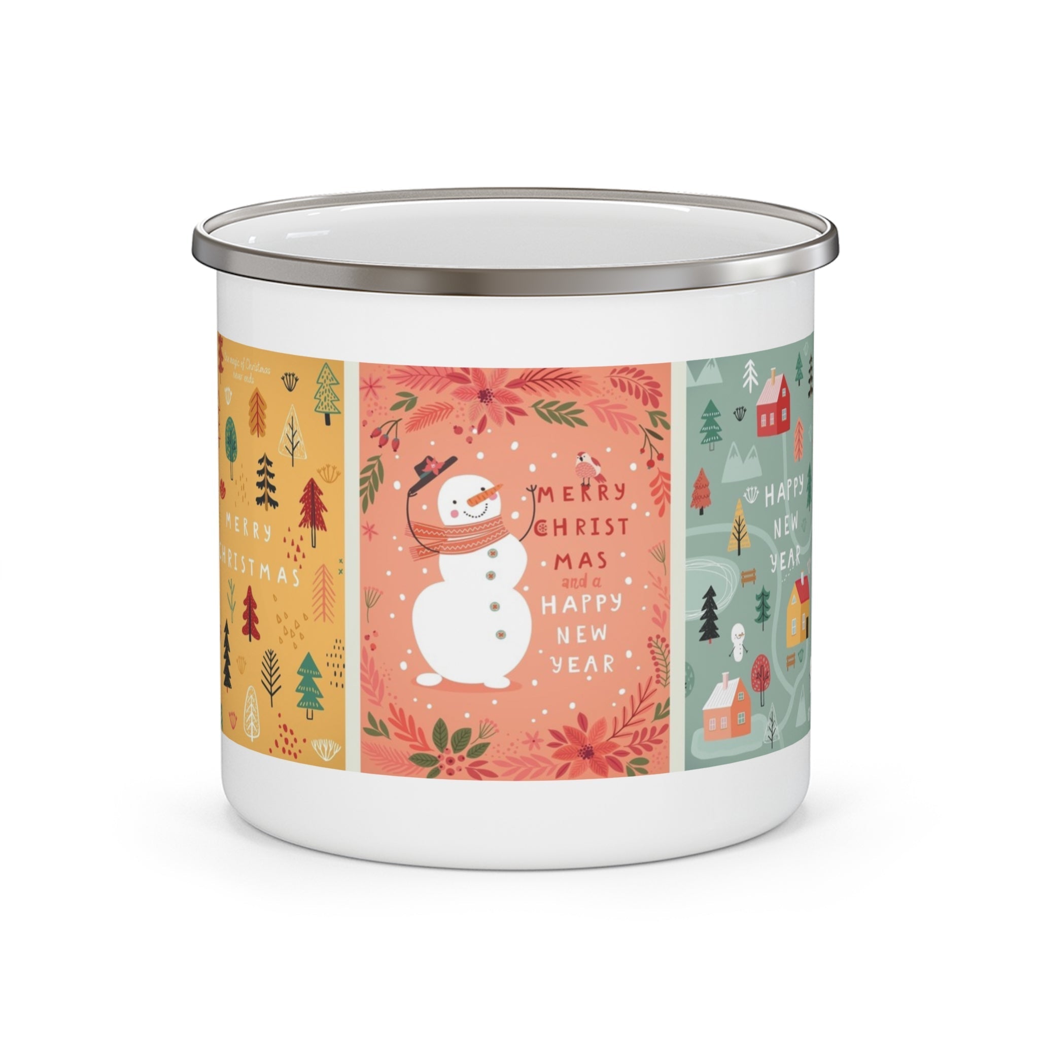 Festive Enamel Camping Mug for Holiday Adventures - Love & Latte Co.