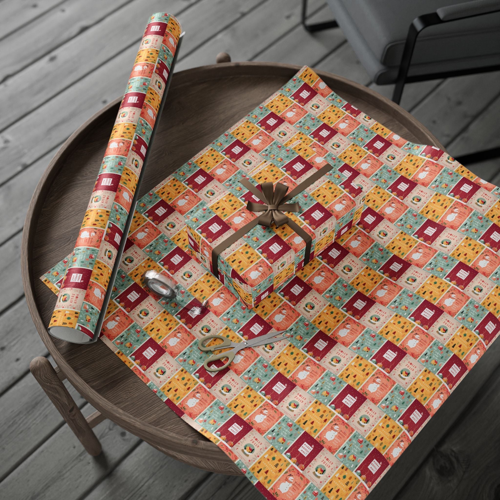 Festive Gift Wrapping Paper Roll – Colorful Holiday Designs for Easy Gift Giving - Love & Latte Co.