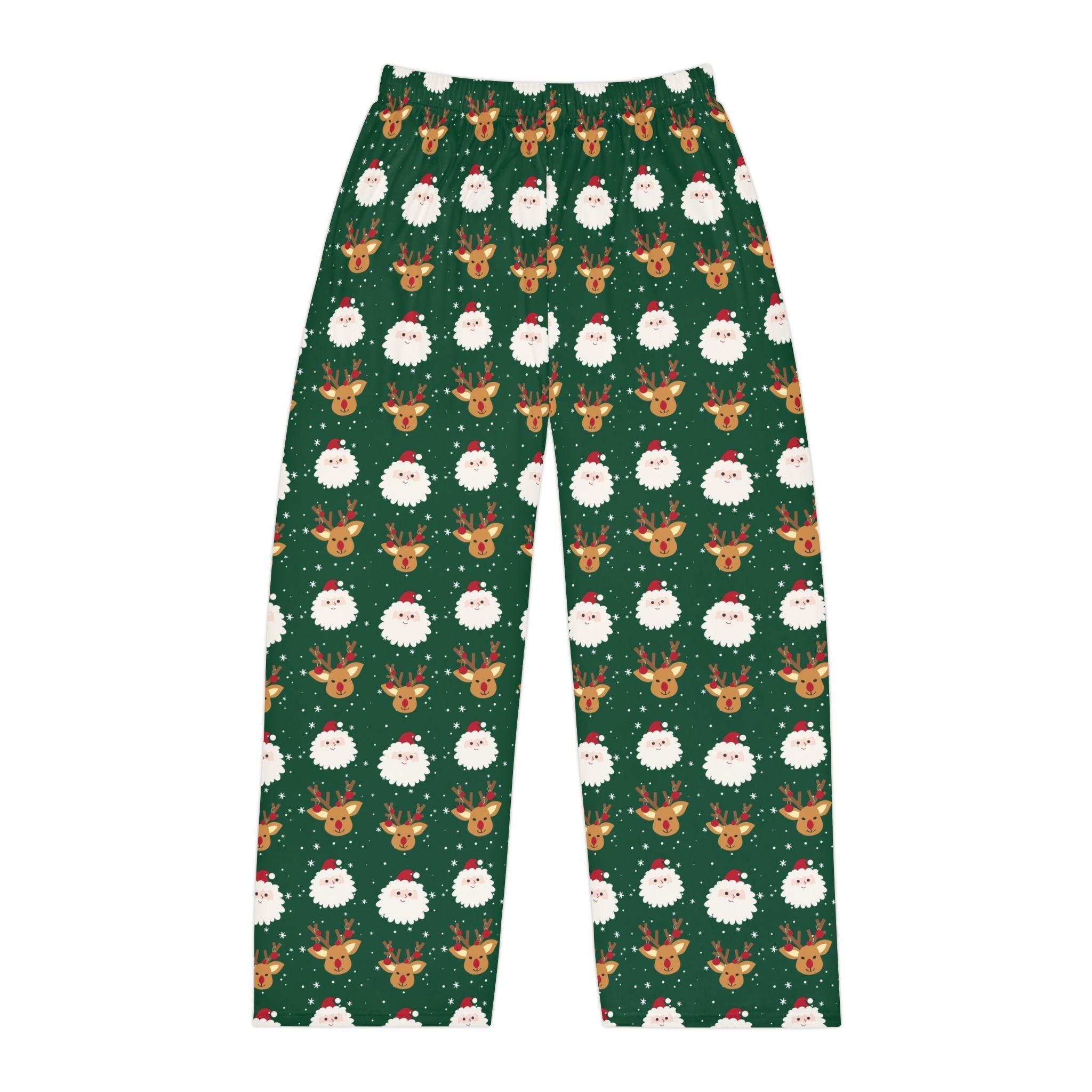 Festive Santa : Pajama Pants for Men - All Over PrintsGreen# Holiday