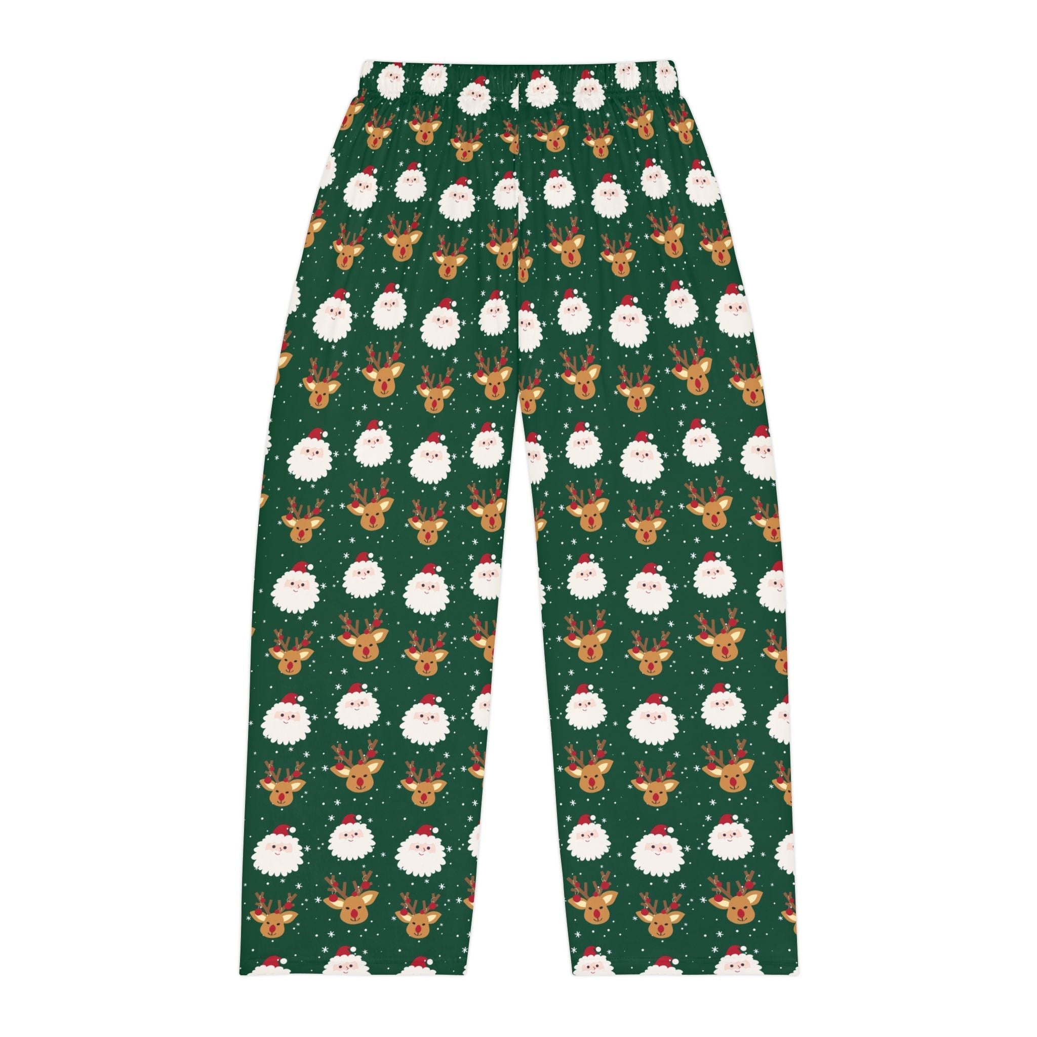 Festive Santa : Pajama Pants for Men - All Over PrintsGreen# Holiday