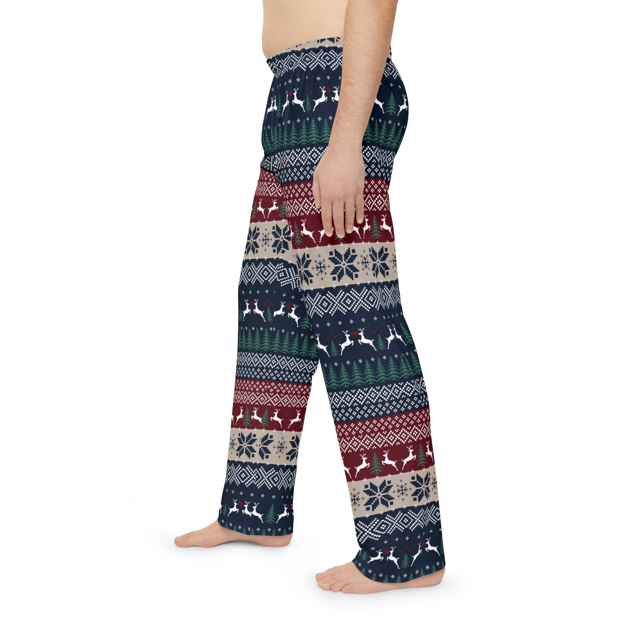 Fireside Comfort : Cozy Holiday Men's Pajama Pants with Festive Print - Love & Latte Co.