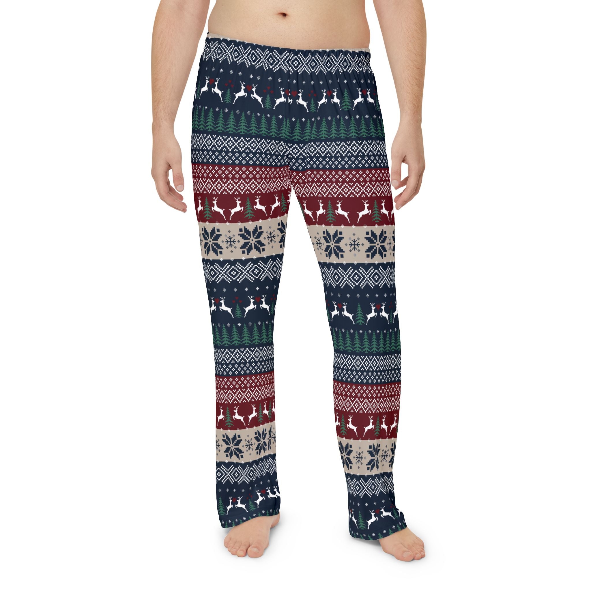 Fireside Comfort : Cozy Holiday Men's Pajama Pants with Festive Print - Love & Latte Co.
