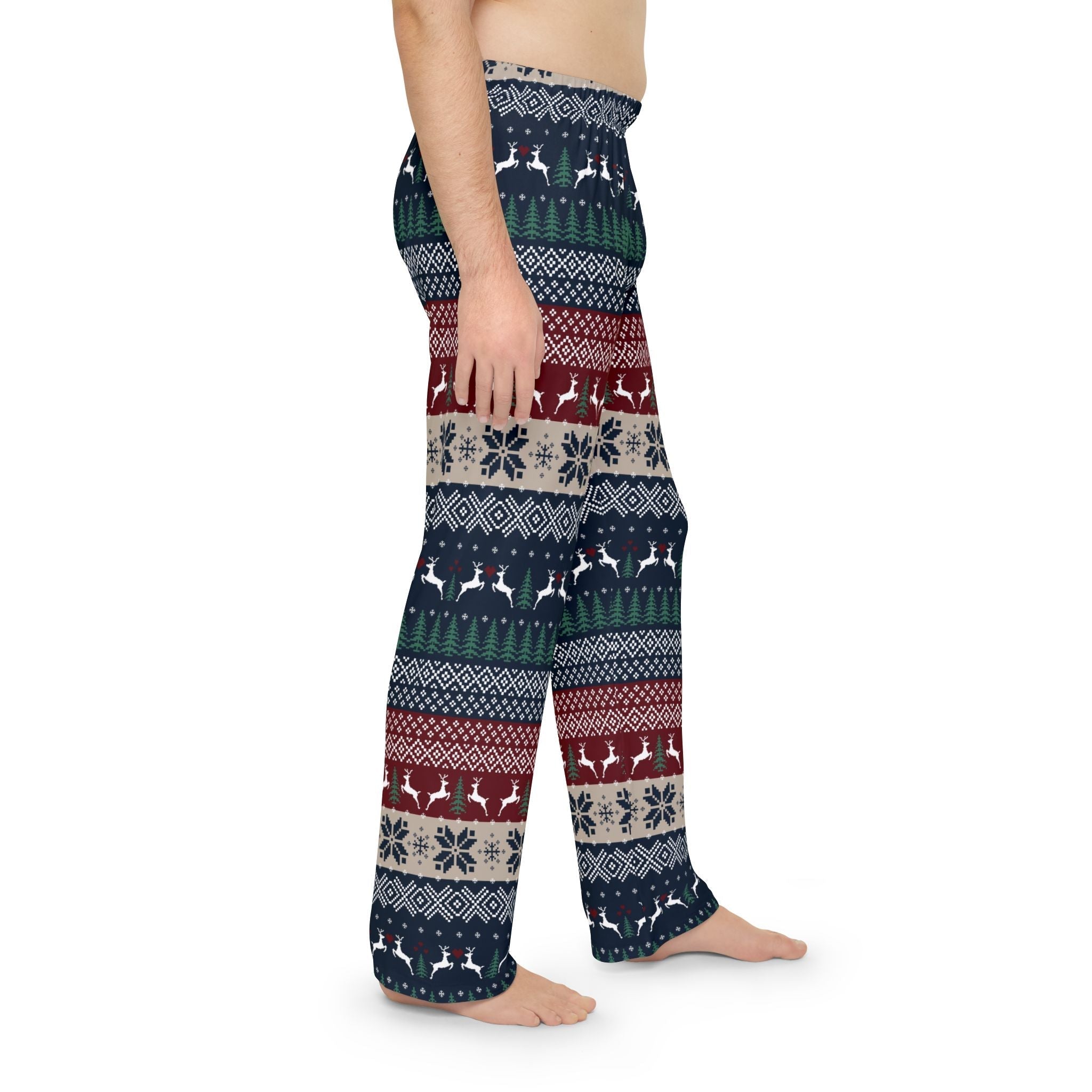 Fireside Comfort : Cozy Holiday Men's Pajama Pants with Festive Print - Love & Latte Co.