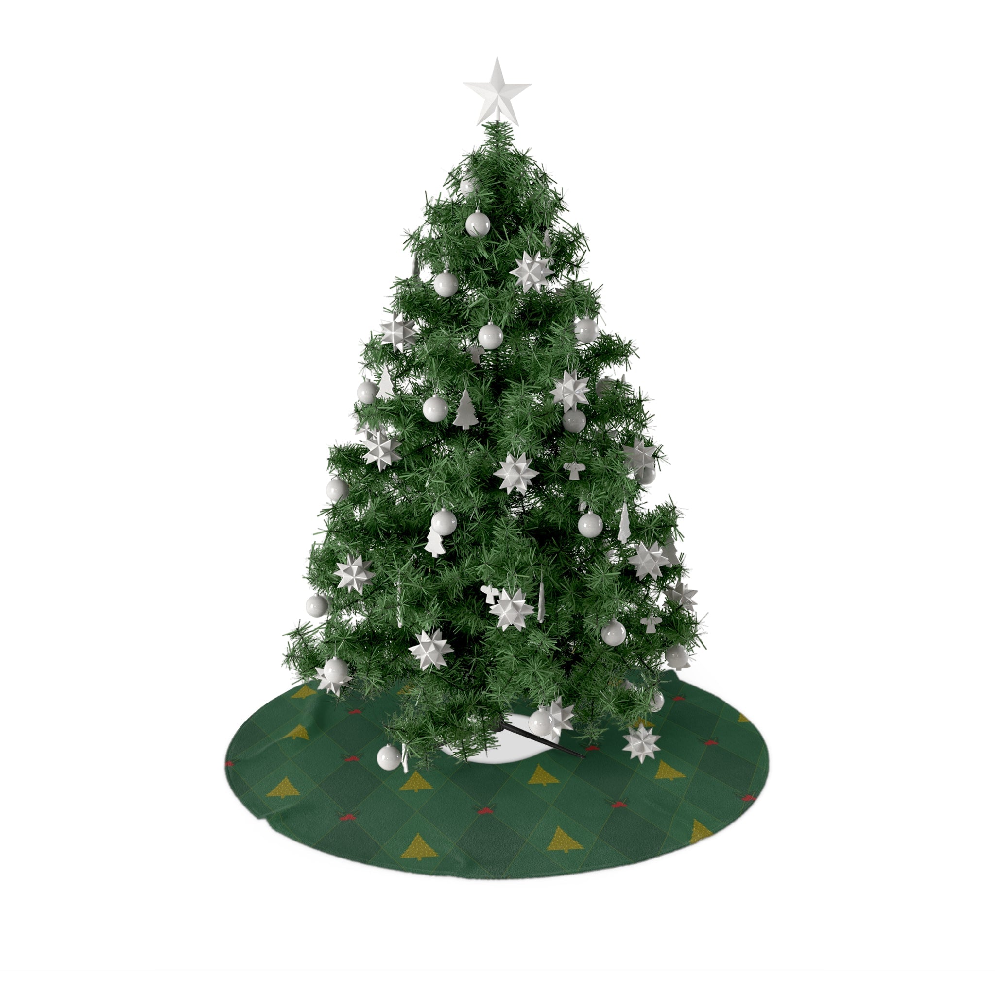 Frosted Evergreen – Winter White Holiday Tree Skirt - Love & Latte Co.
