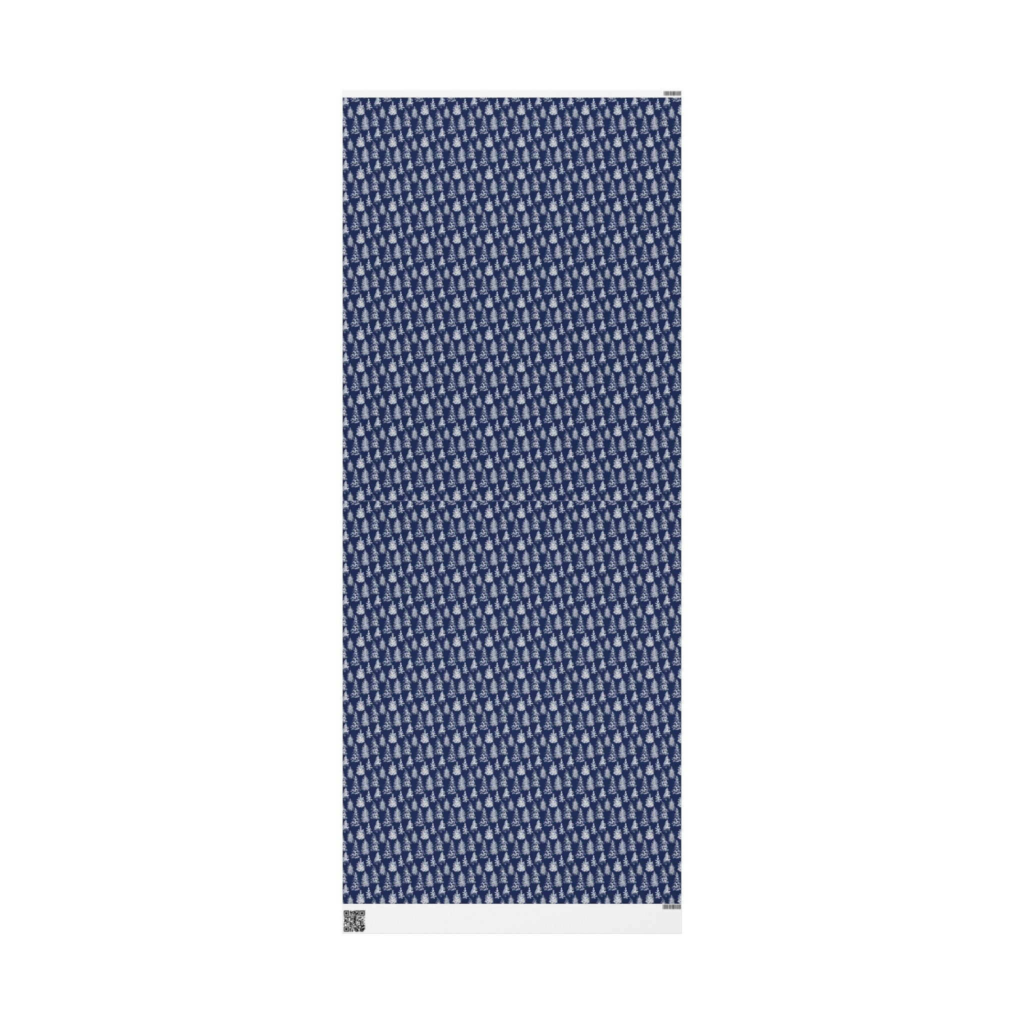 Holiday Wrapping Paper - Elegant Navy Snowy Pines Design - Love & Latte Co.