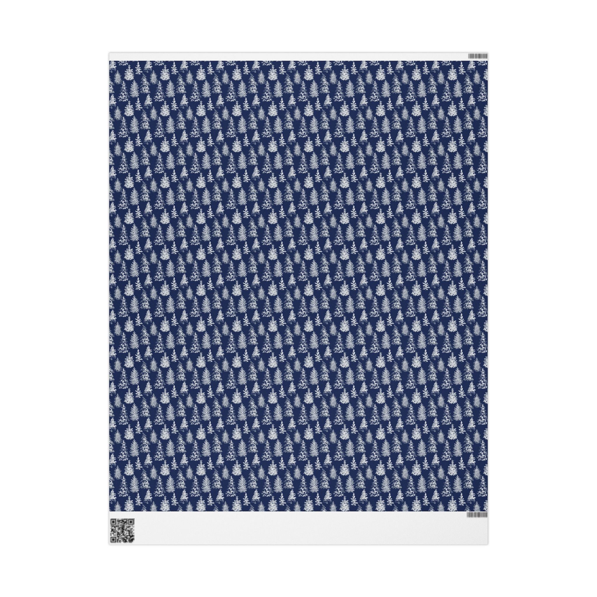 Holiday Wrapping Paper - Elegant Navy Snowy Pines Design - Love & Latte Co.