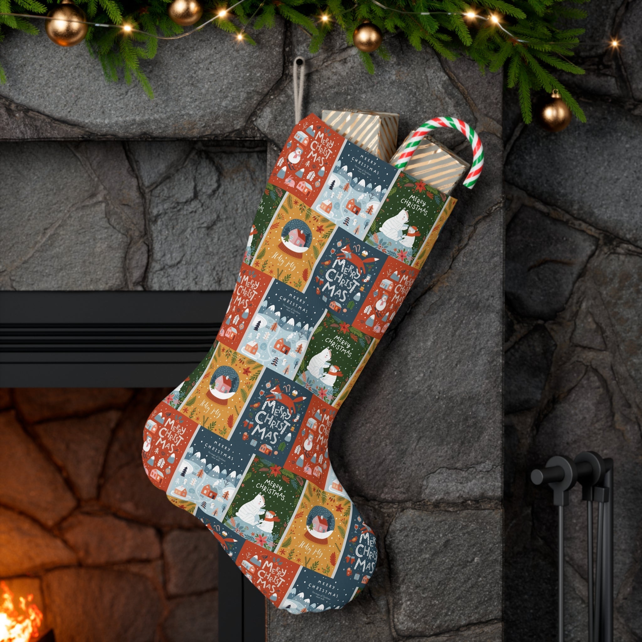 Luxury Faux Suede Santa Stocking – Classic Christmas Fireplace Décor & Holiday Gift Idea - Love & Latte Co.