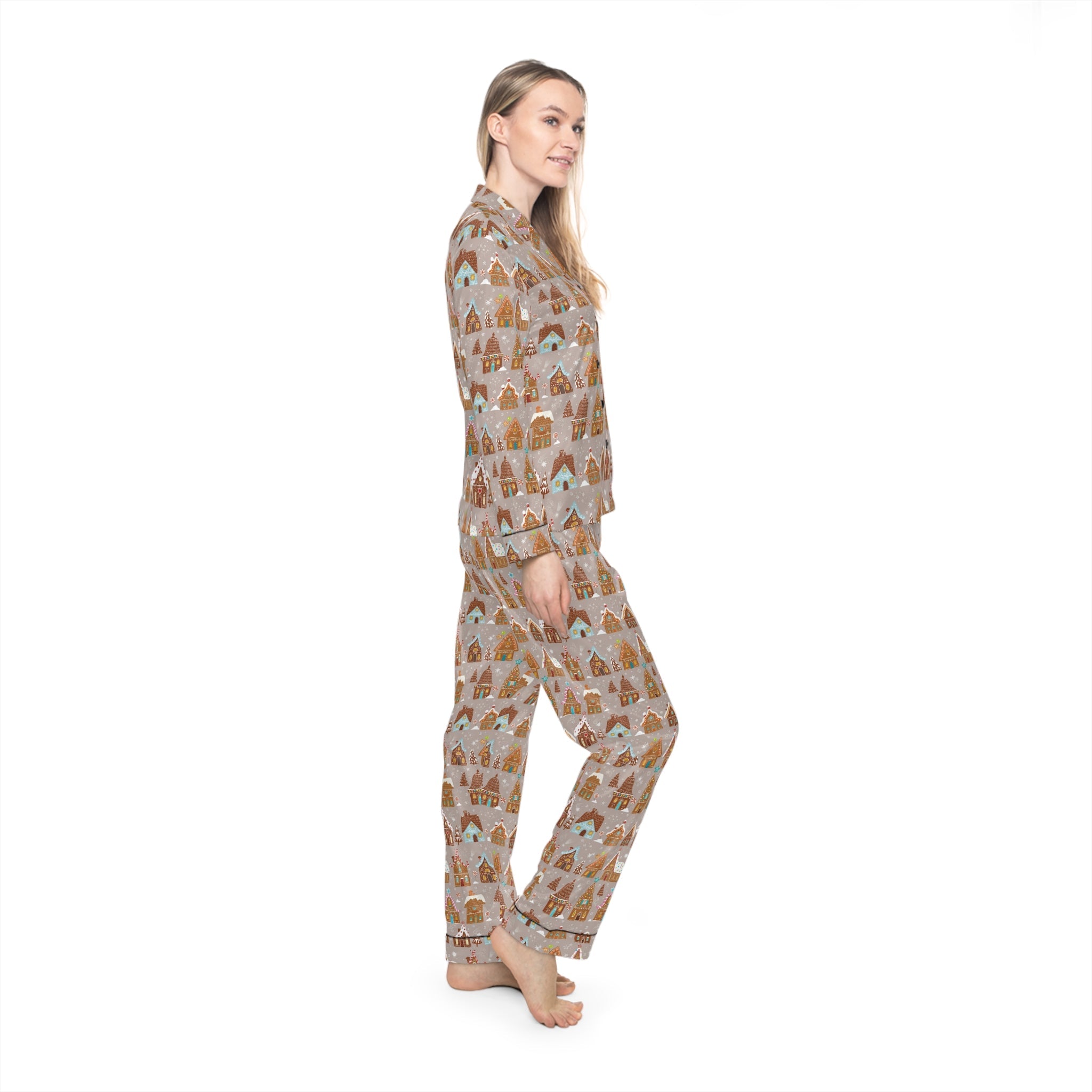 Luxury Satin Pajamas for Women – Festive Loungewear for the Holiday Season : Whispering Winter Satin - Love & Latte Co.