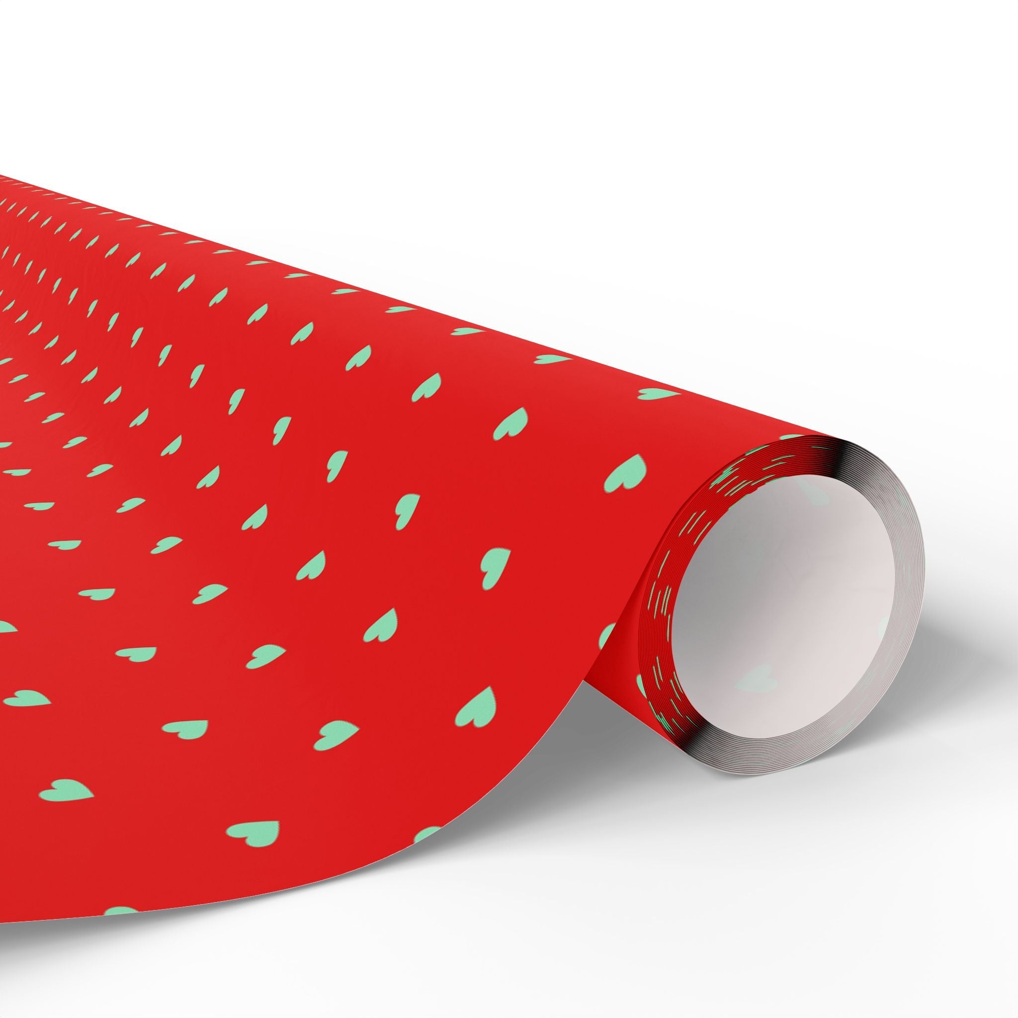 Red Heart Polka Dot Wrapping Paper - Festive Gift Wrap for Holidays & Celebrations - Love & Latte Co.