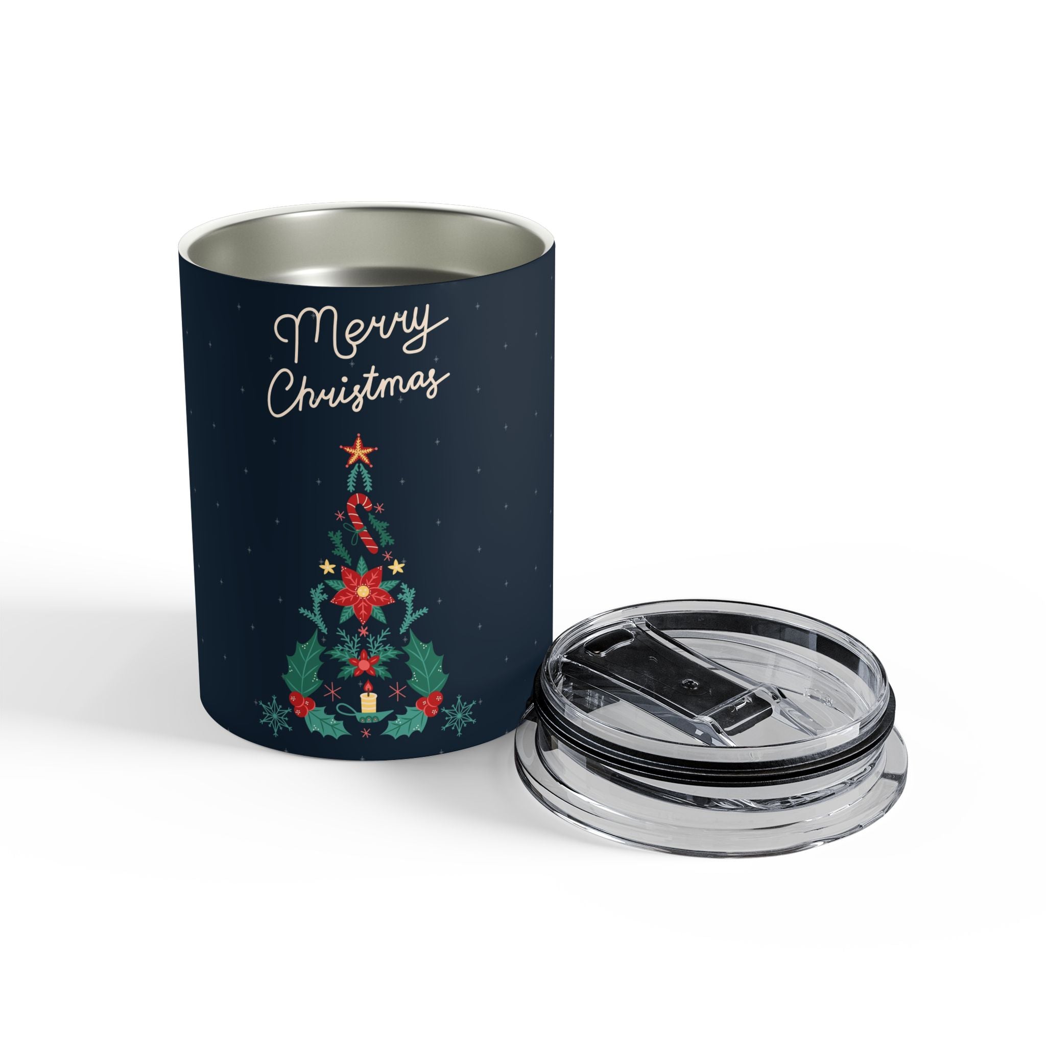 Snowflake Sipware : Classic Merry Christmas Tumbler – Holiday Edition 10oz Cup - Love & Latte Co.